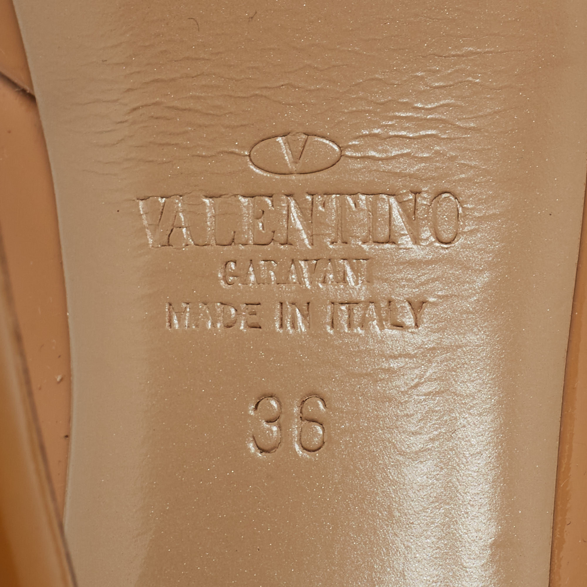 Valentino Beige Patent Leather Platform Pumps Size 36
