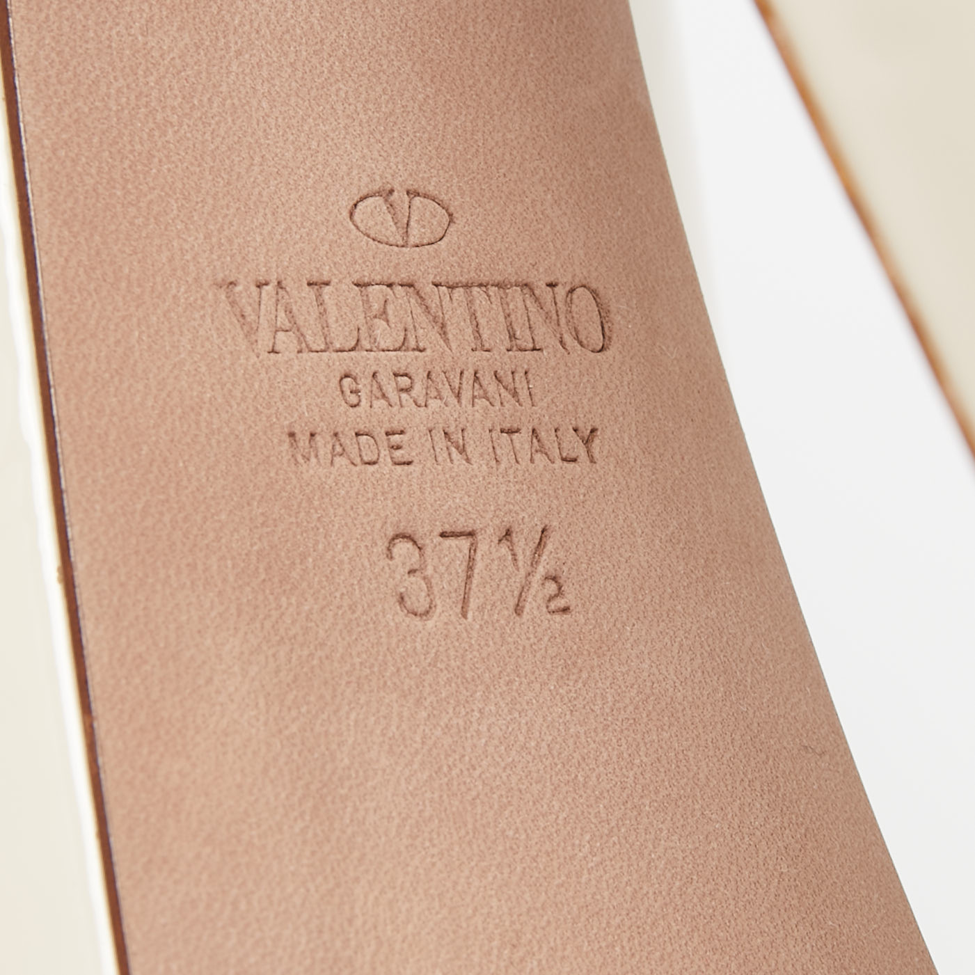 Valentino Cream Patent Tan-Go Platform Ankle Strap Pumps Size 37.5
