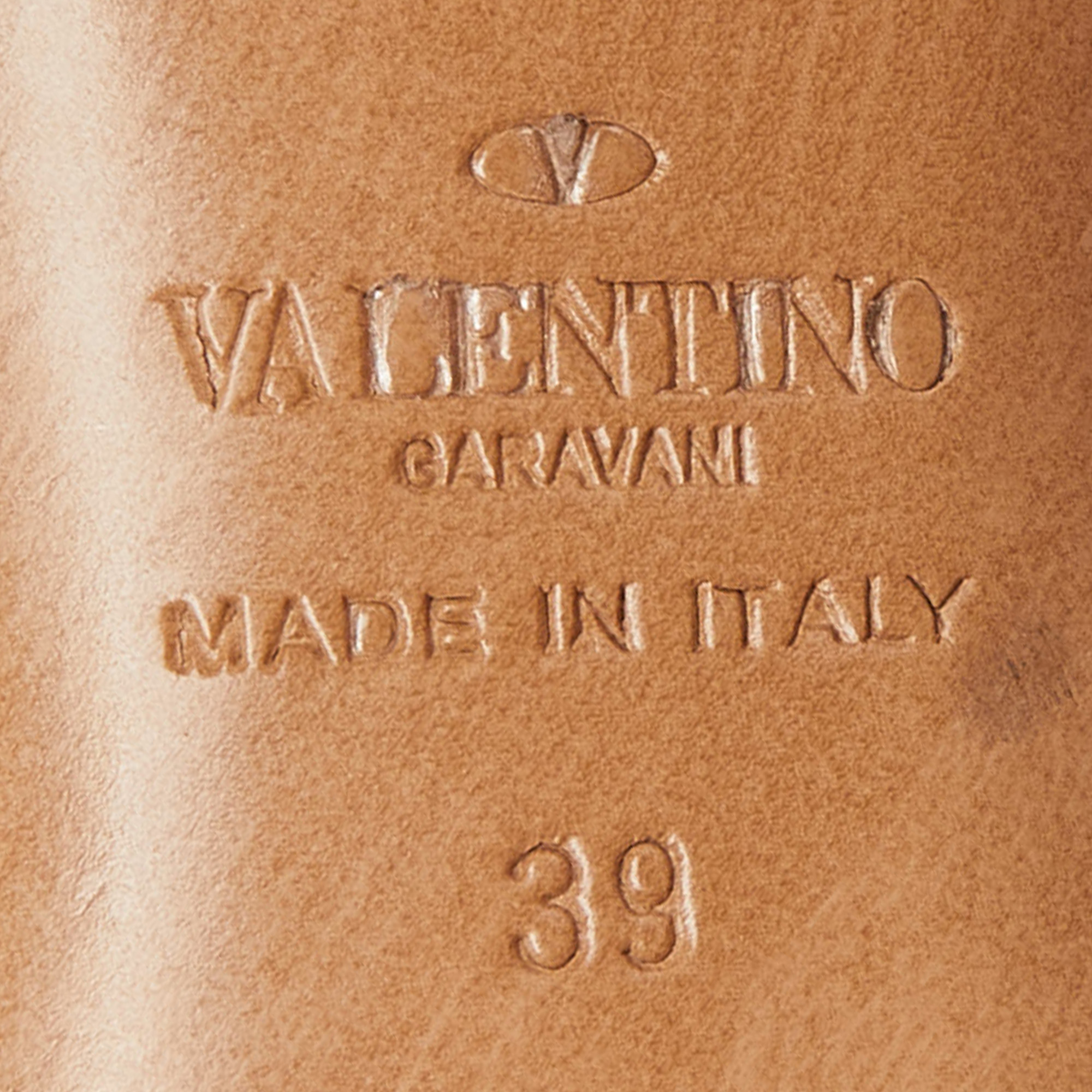 Valentino Black Suede Crystal Embellished Ankle Strap Sandals Size 39