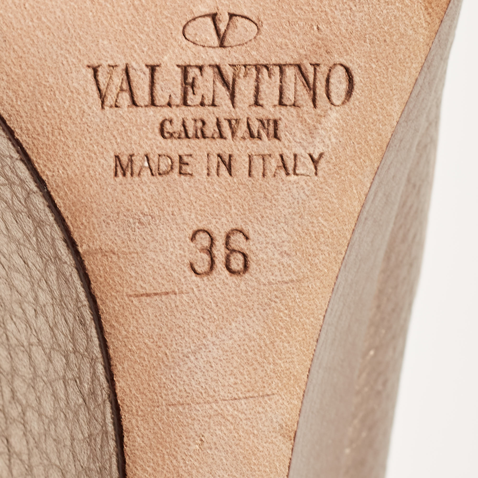Valentino Metallic Leather Rockstud Pointed Toe Pumps Size 36