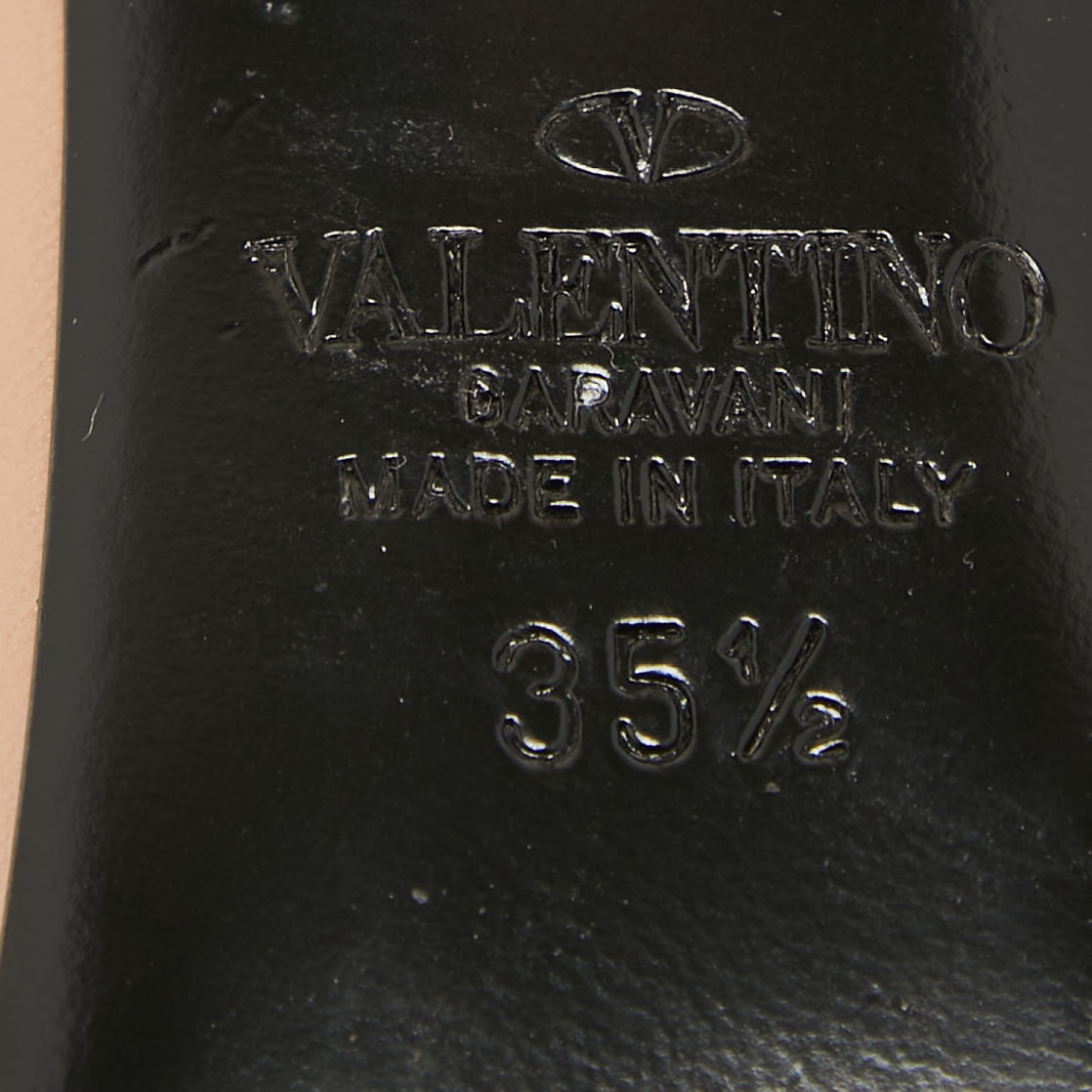 Valentino Beige Leather Rockstud Slingback Pumps Size 35.5