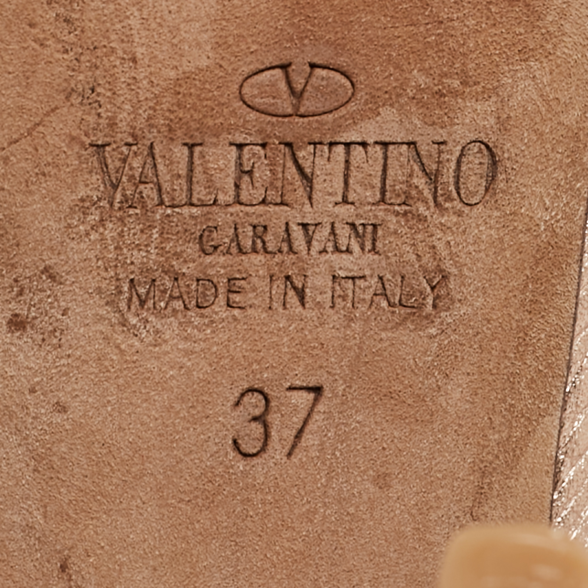 Valentino Metallic Leather Rockstud Ankle Strap Pumps Size 37