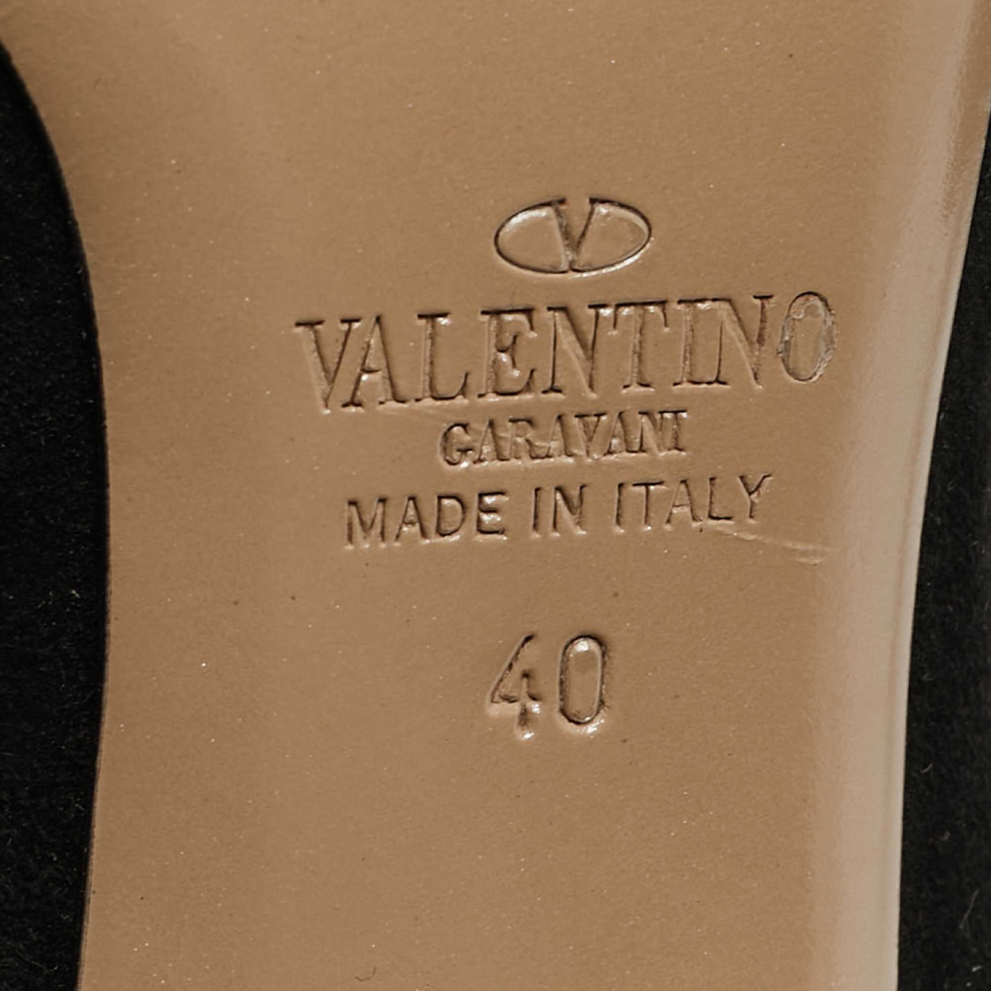 Valentino Black Suede Round Toe Pumps Size 40