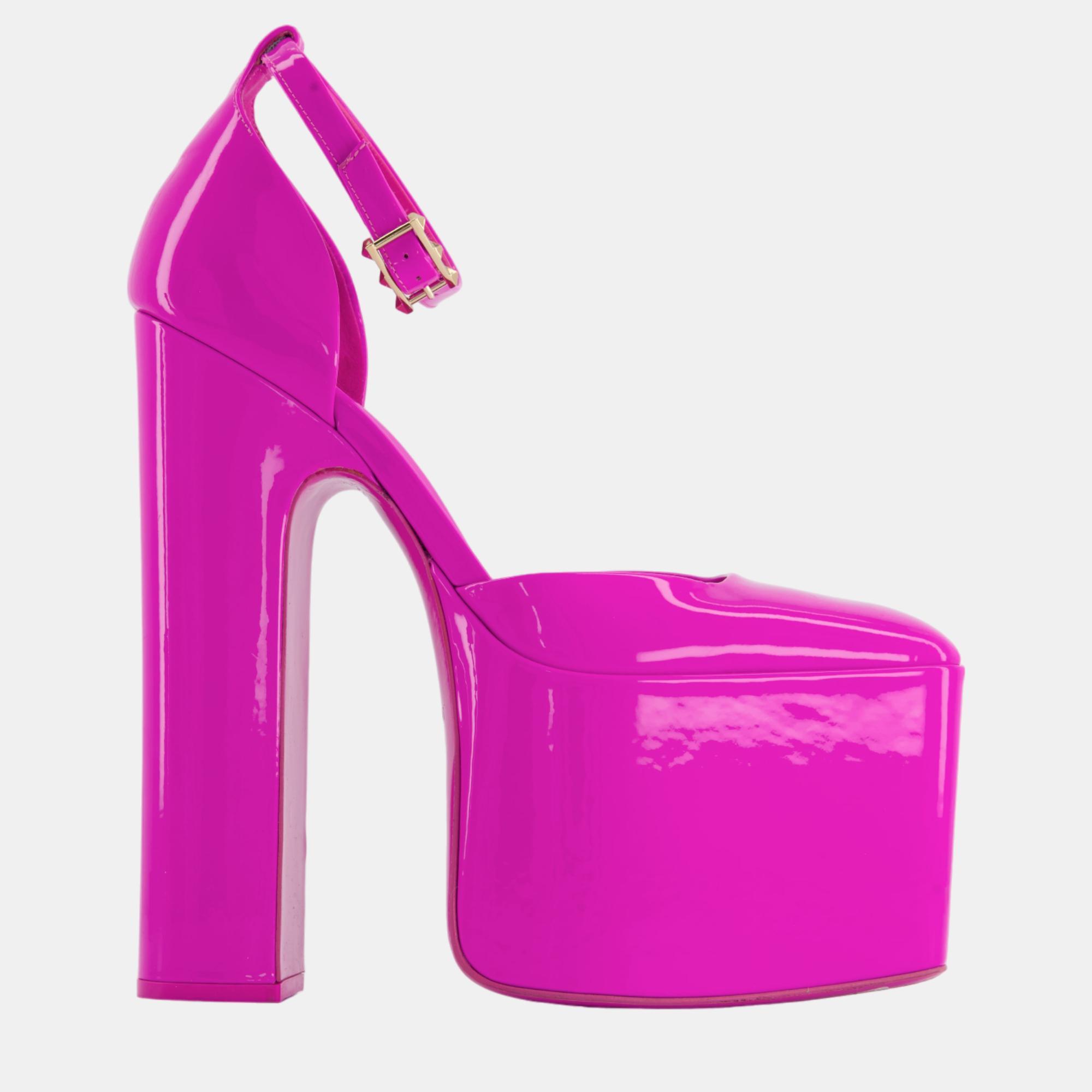 Valentino garavani hot pink discobox 180 patent-leather platform size eu 39