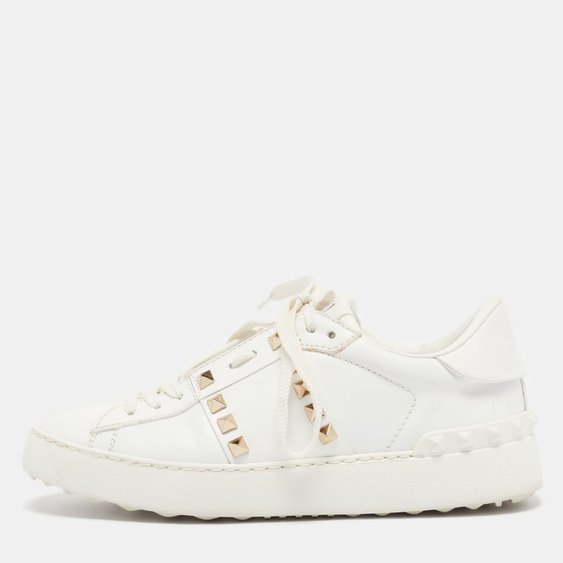 Valentino white leather rockstud untitled sneakers size 36