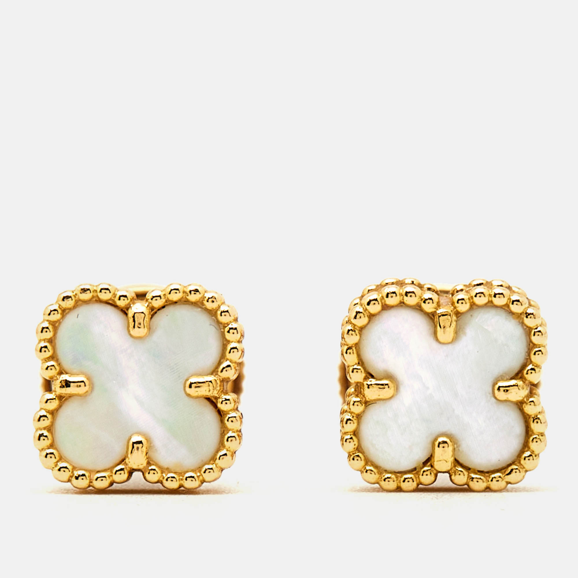 Van Cleef & Arpels Sweet Alhambra Mother of Pearl 18k Yellow Gold Stud Earrings
Van Cleef & Arpels Sweet Alhambra Mother of Pearl 18k Yellow Gold Stud Earrings