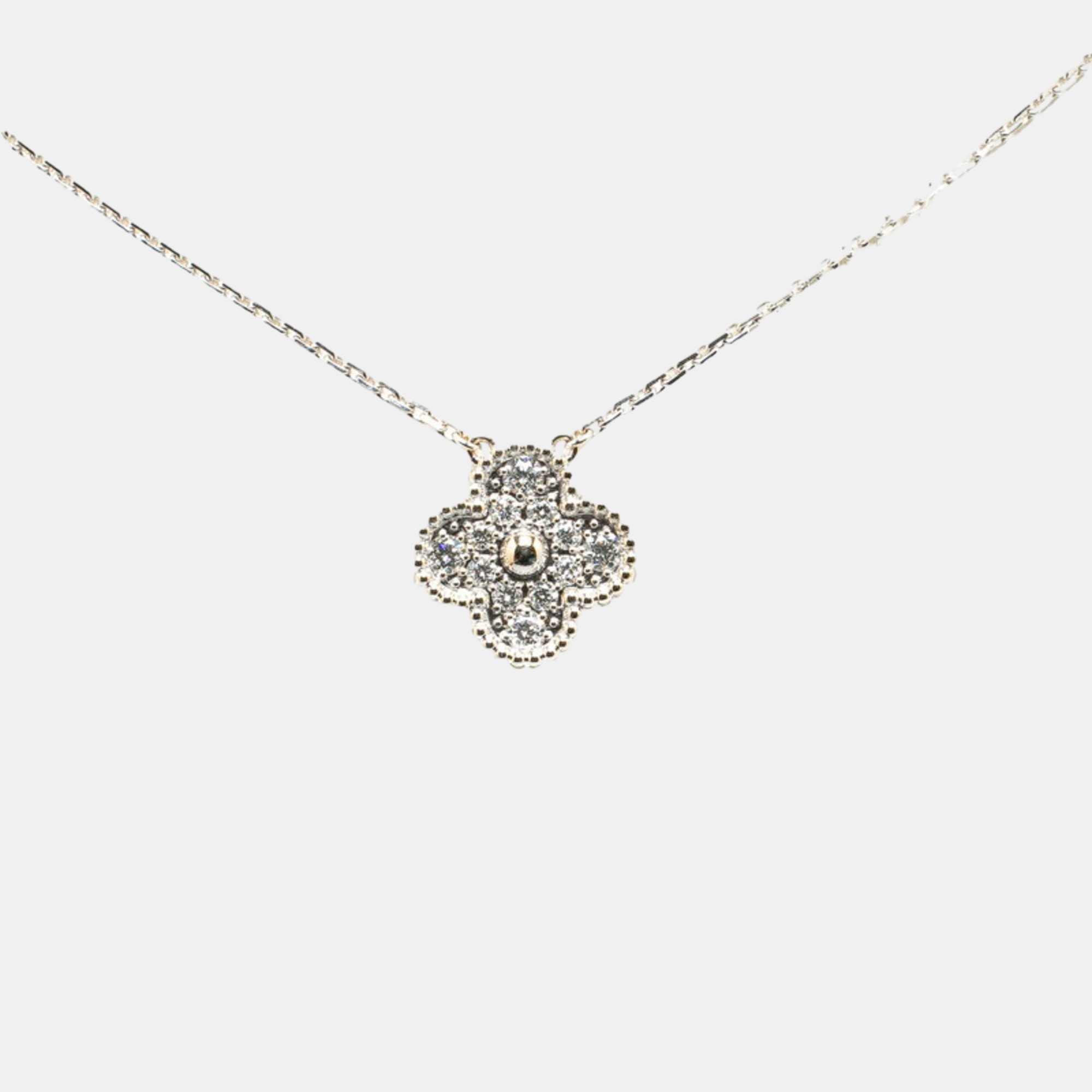 Van Cleef & Arpels 18K White Gold and Diamond Vintage Alhambra Pendant Necklace
Van Cleef & Arpels 18K White Gold and Diamond Vintage Alhambra Pendant Necklace