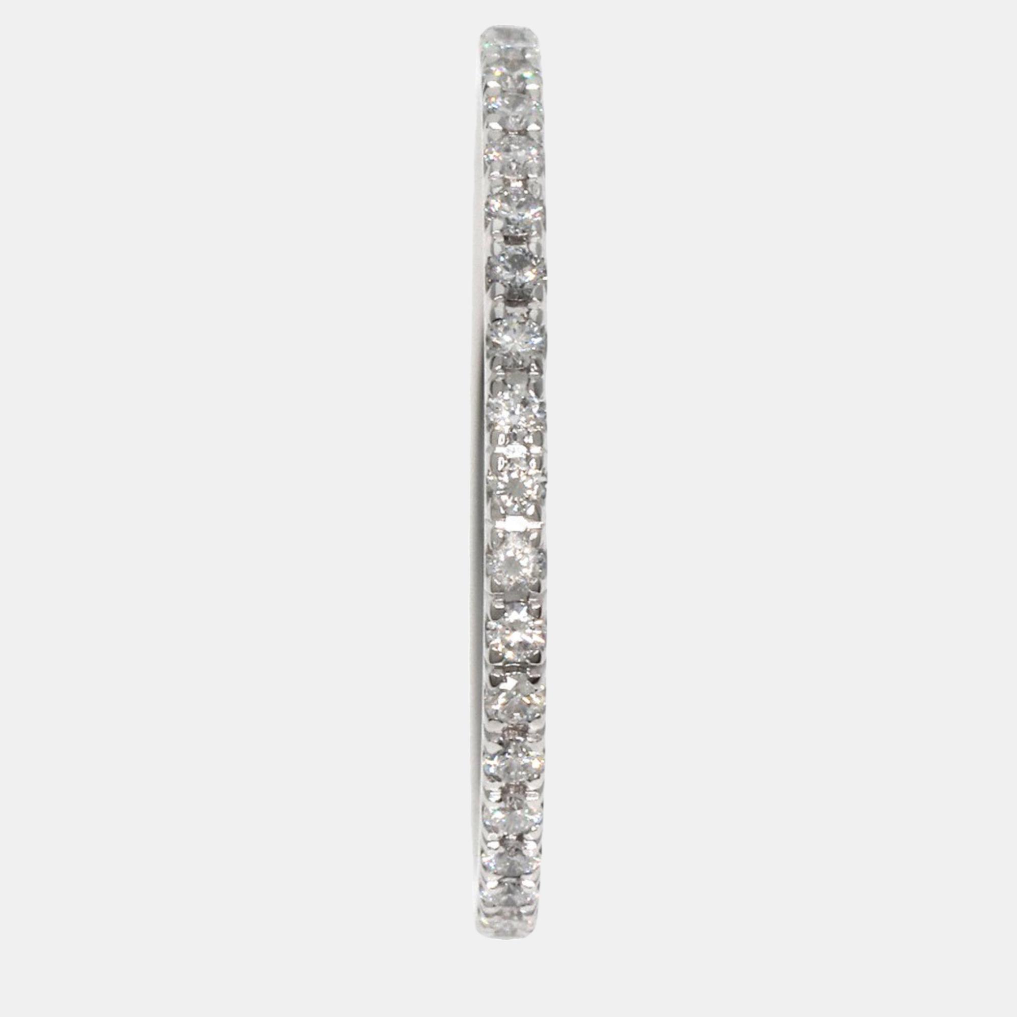 Van Cleef & Arpels 18K White Gold And Diamond Eternity Band Ring EU 49