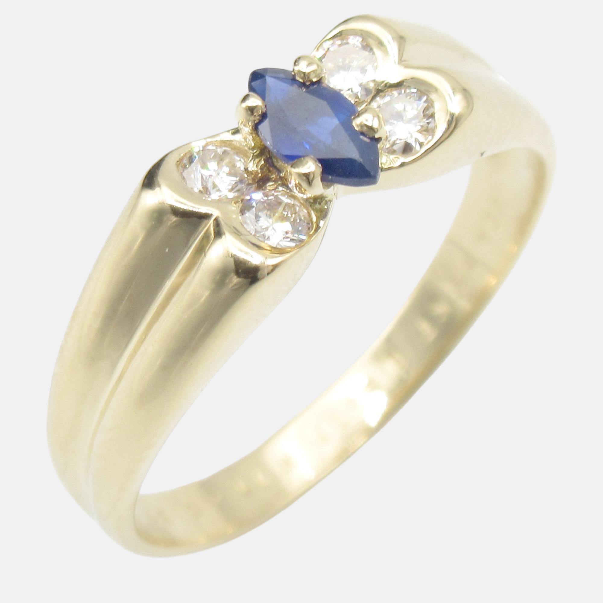 Van Cleef & Arpels 18K Yellow Gold and Diamond Ring EU 51