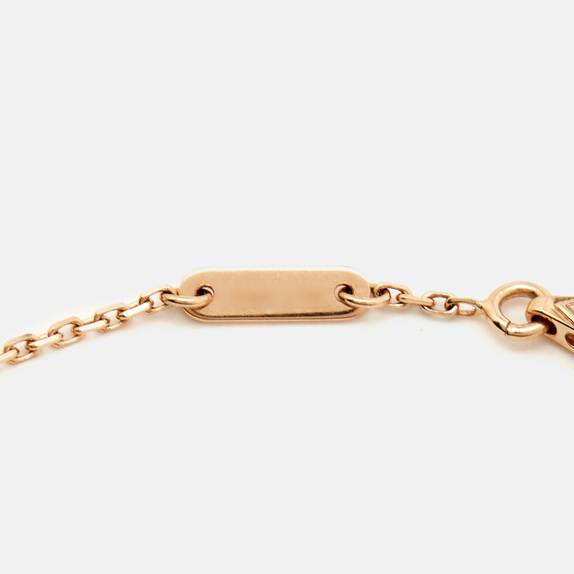 Van Cleef & Arpels Sweet Alhambra Hammered 18k Rose Gold Bracelet