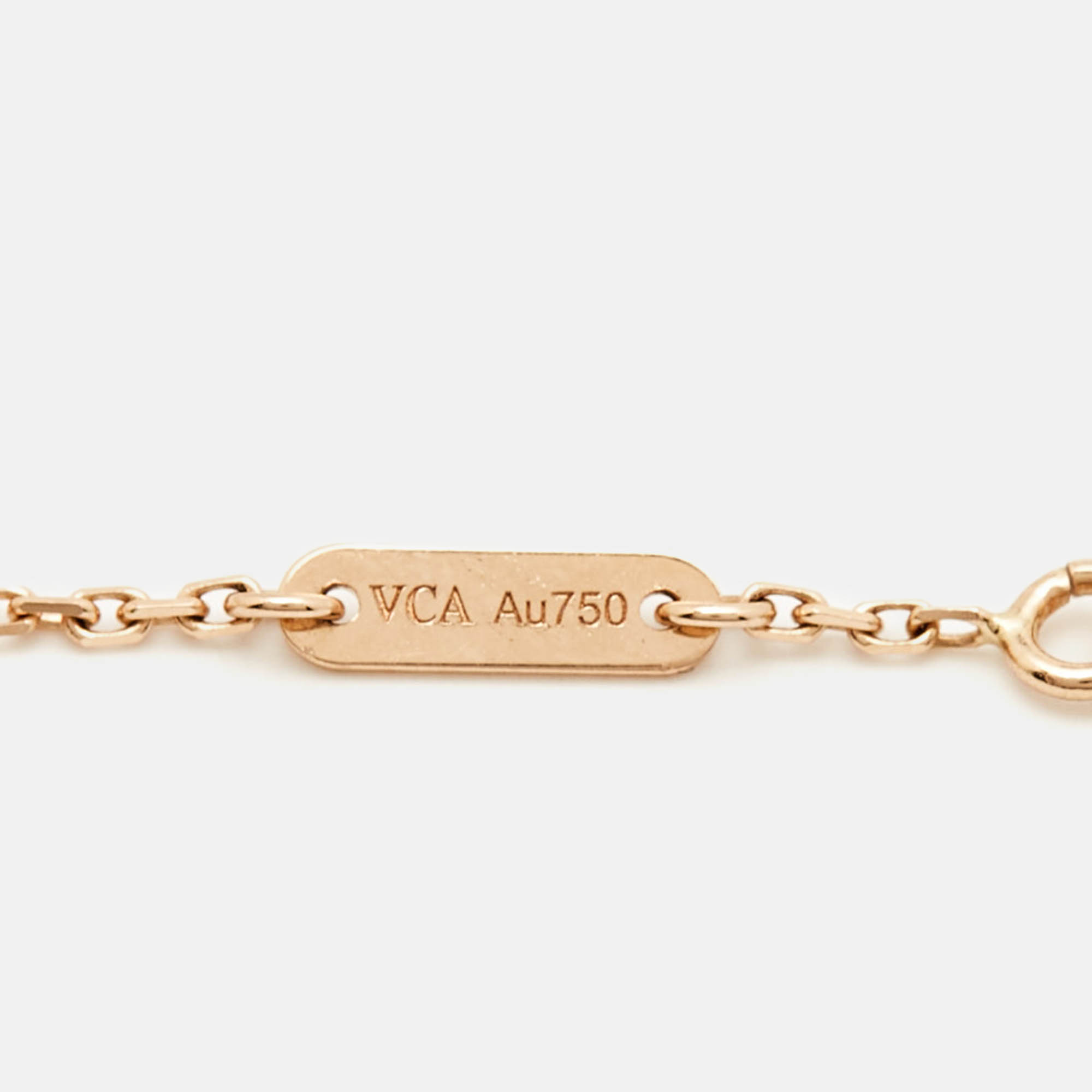 Van Cleef & Arpels Sweet Alhambra Hammered 18k Rose Gold Bracelet