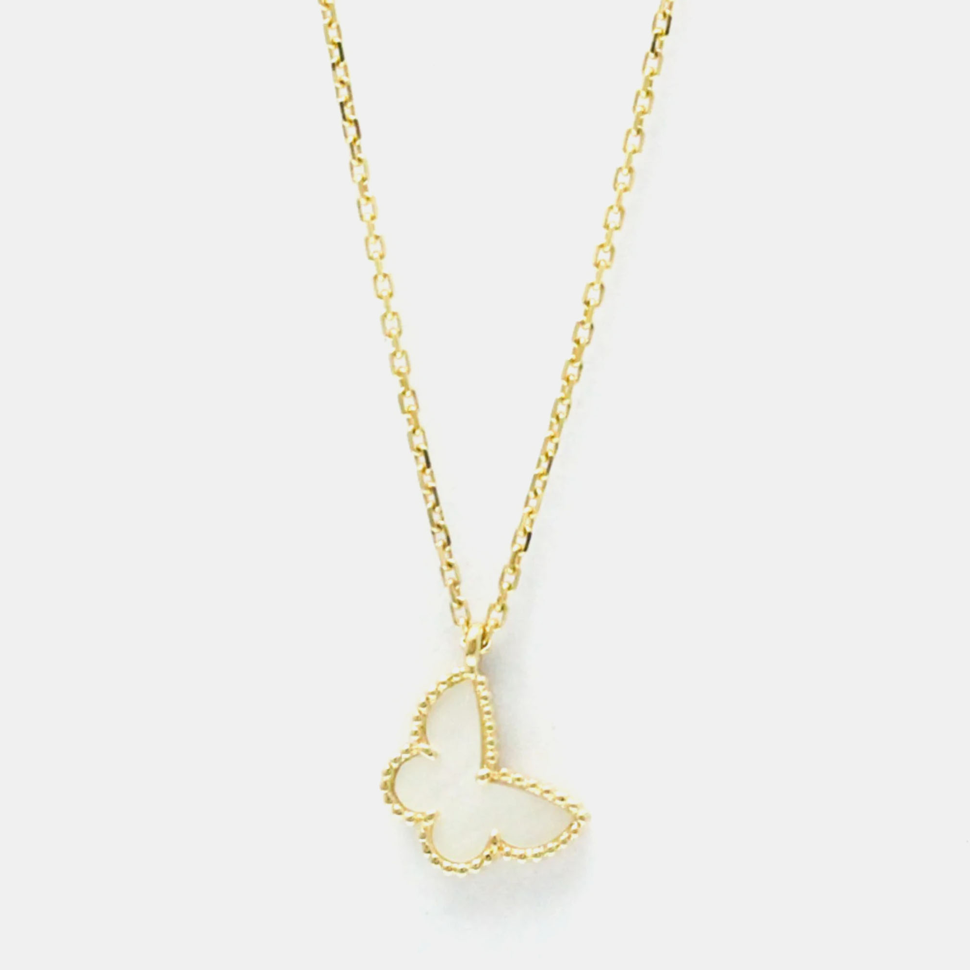 Van Cleef & Arpels 18K Yellow Gold Sweet Alhambra Papillon Necklace