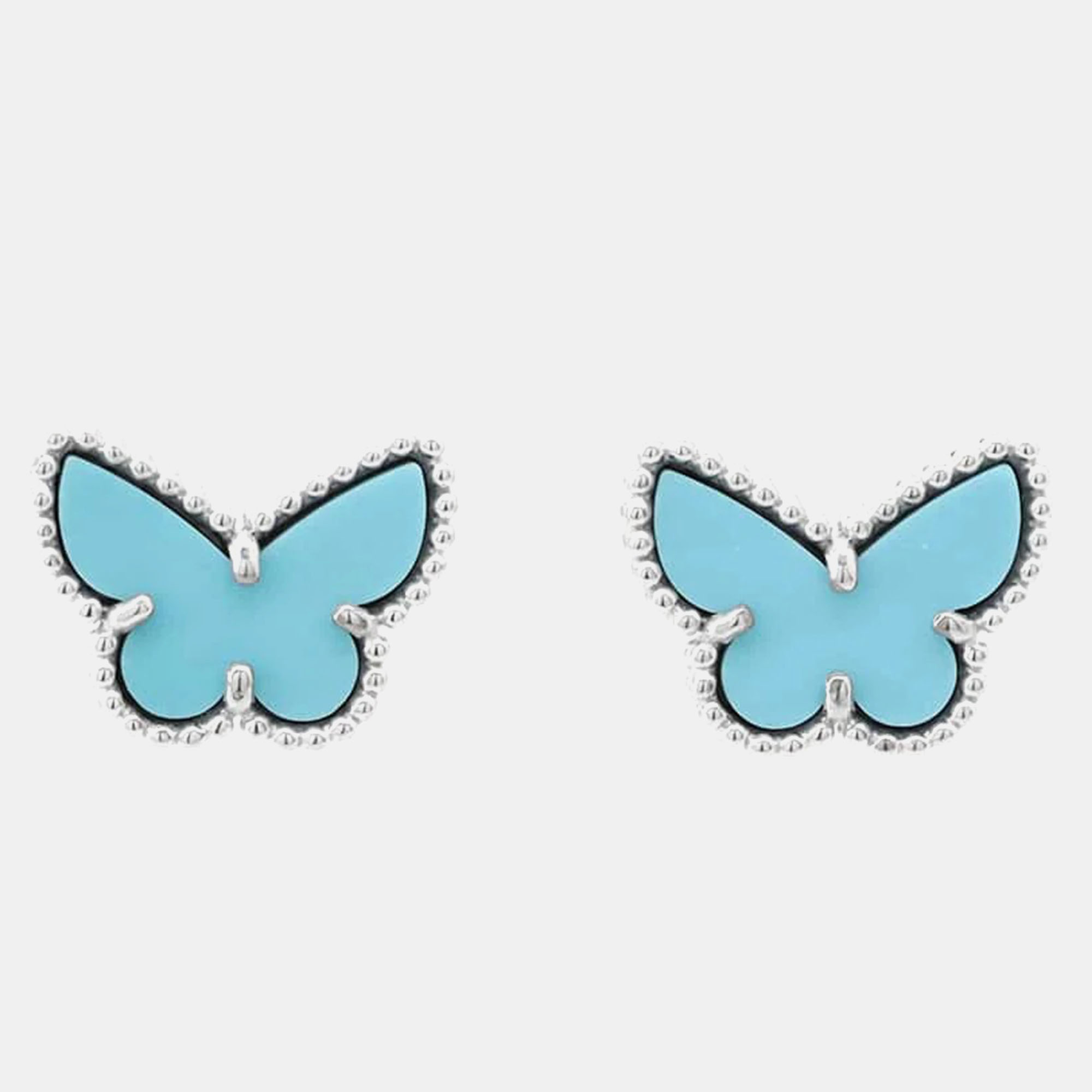 Van Cleef & Arpels 18K White Gold Sweet Papillon Earrings