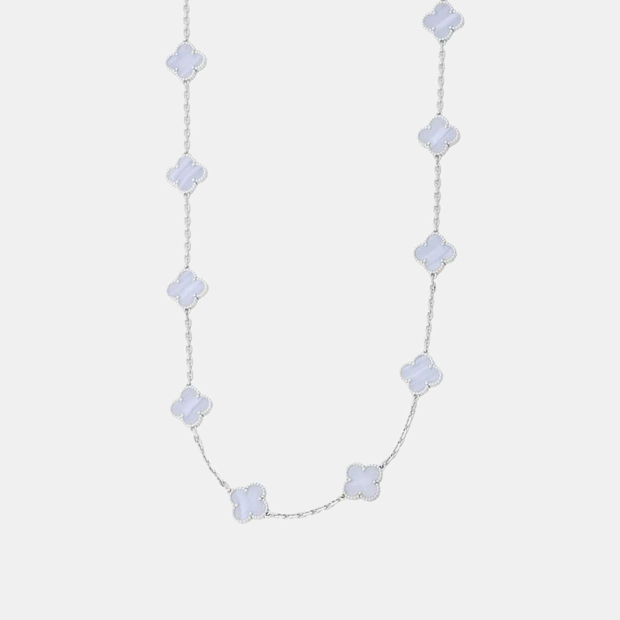 Van Cleef & Arpels 18K White Gold Vintage Alhambra 20 Motif Long Necklace
Van Cleef & Arpels 18K White Gold Vintage Alhambra 20 Motif Long Necklace