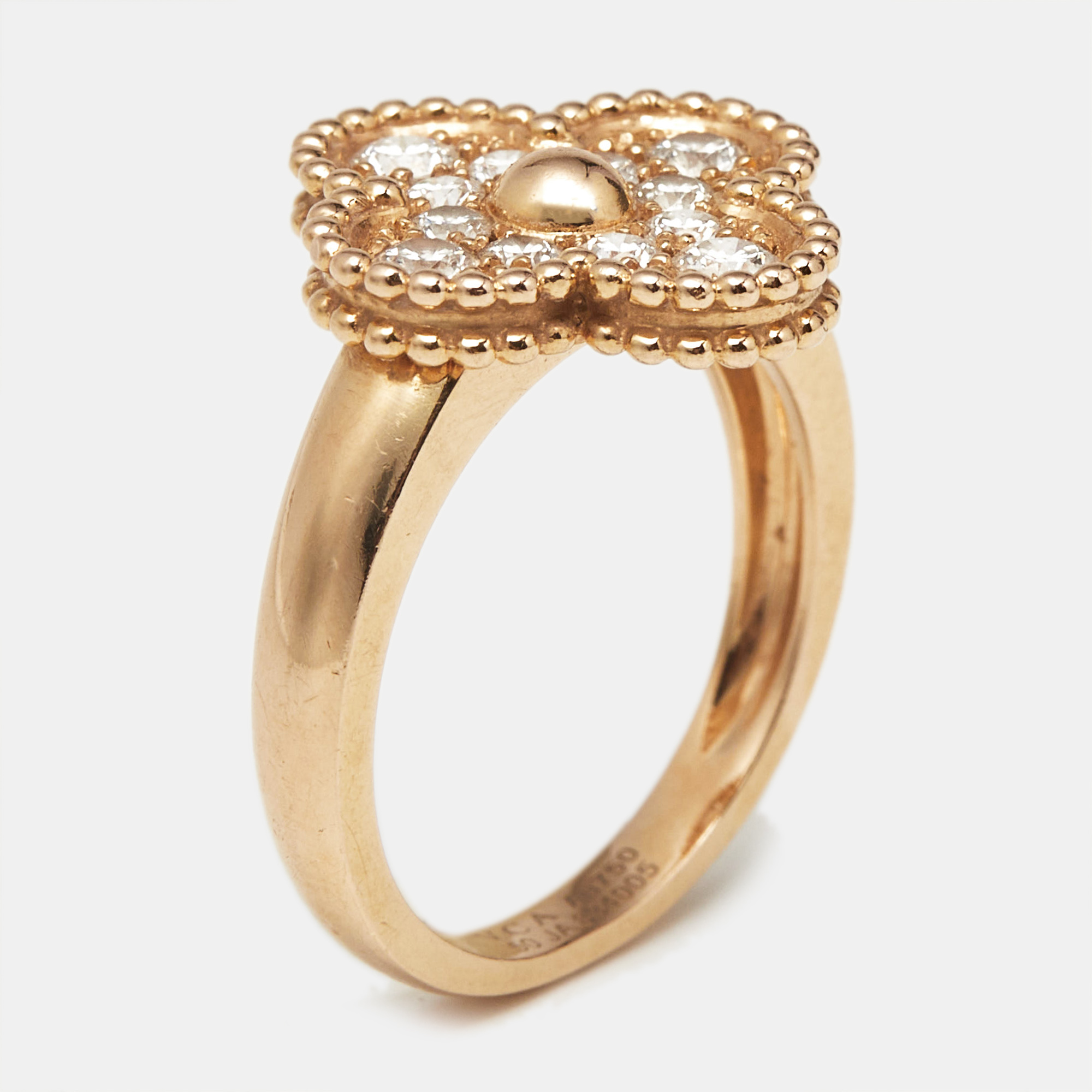 Van Cleef & Arpels Vintage Alhambra Diamonds 18k Rose Gold Ring Size
Van Cleef & Arpels Vintage Alhambra Diamonds 18k Rose Gold Ring Size
