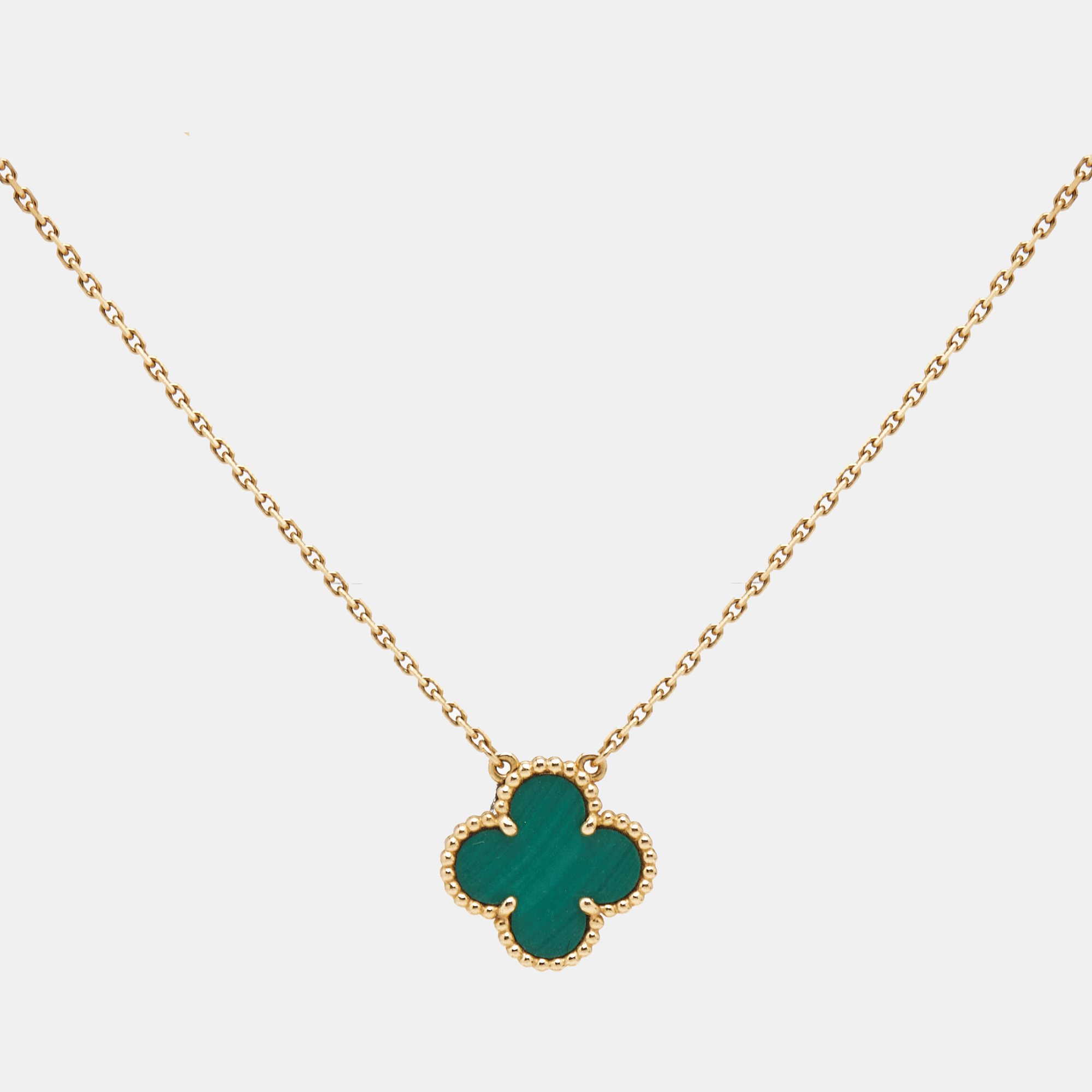 Van Cleef & Arpels Vintage Alhambra Malachite 18k Yellow Gold Necklace
Van Cleef & Arpels Vintage Alhambra Malachite 18k Yellow Gold Necklace