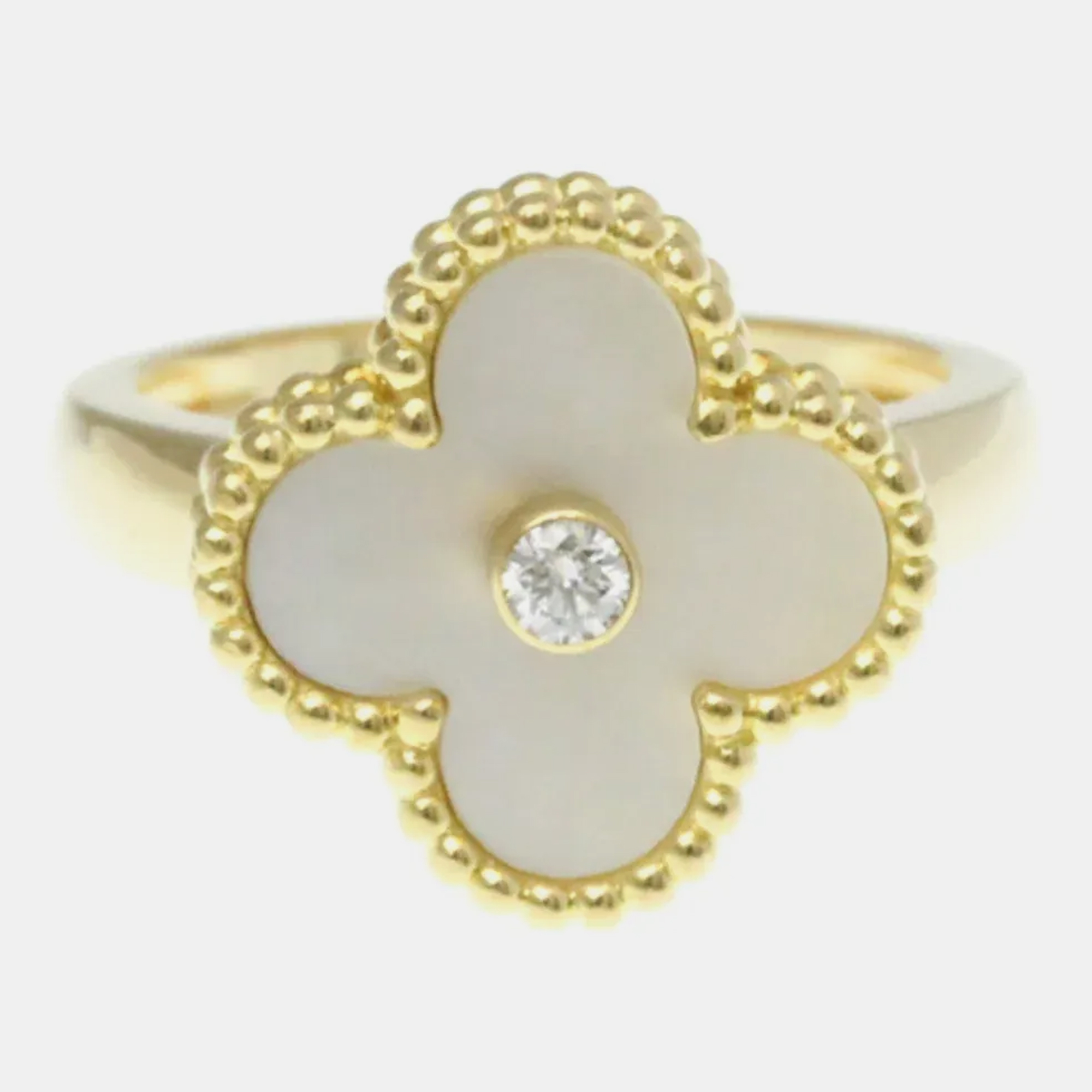 Van Cleef & Arpels Vintage Alhambra 18K Yellow Gold, Diamond, Mother of Pearl Ring EU
Van Cleef & Arpels Vintage Alhambra 18K Yellow Gold, Diamond, Mother of Pearl Ring EU