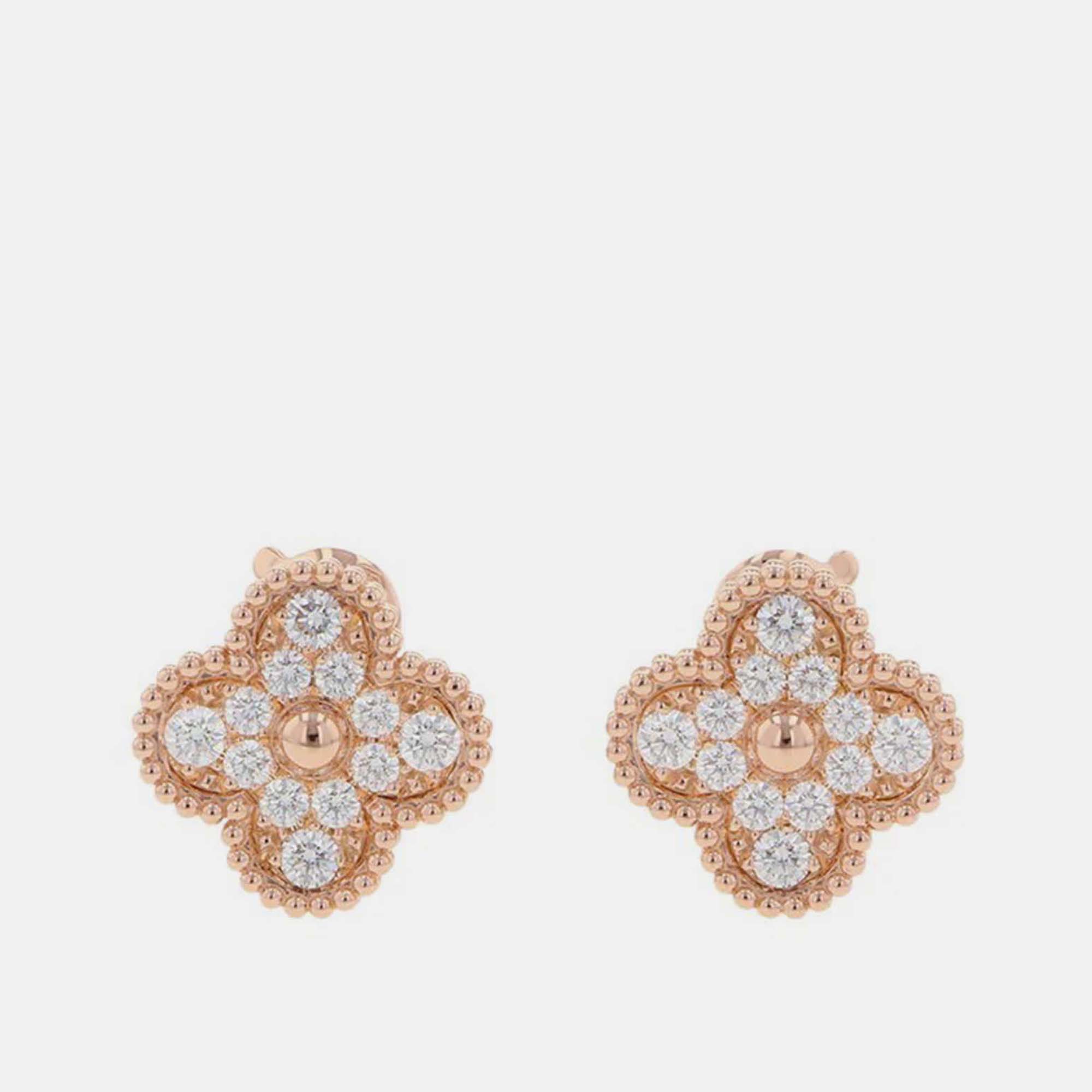 Van Cleef & Arpels Vintage Alhambra Diamond 18K Rose Gold Earrings
Van Cleef & Arpels Vintage Alhambra Diamond 18K Rose Gold Earrings
