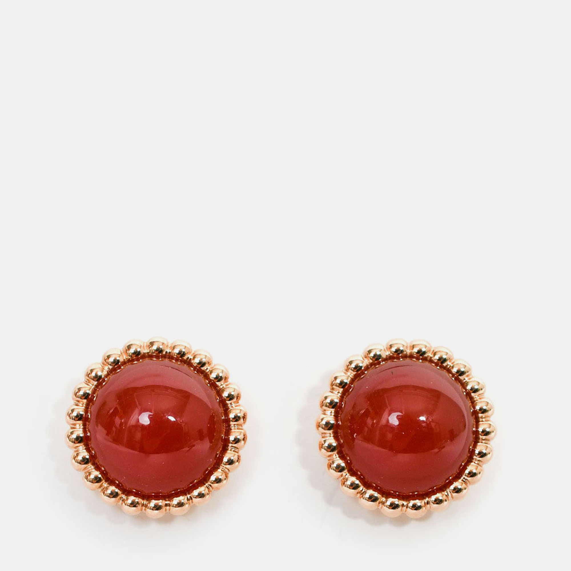 Van Cleef & Arpels Perlee Couleurs 18K Rose Gold Carnelian Stud Earrings
Van Cleef & Arpels Perlee Couleurs 18K Rose Gold Carnelian Stud Earrings