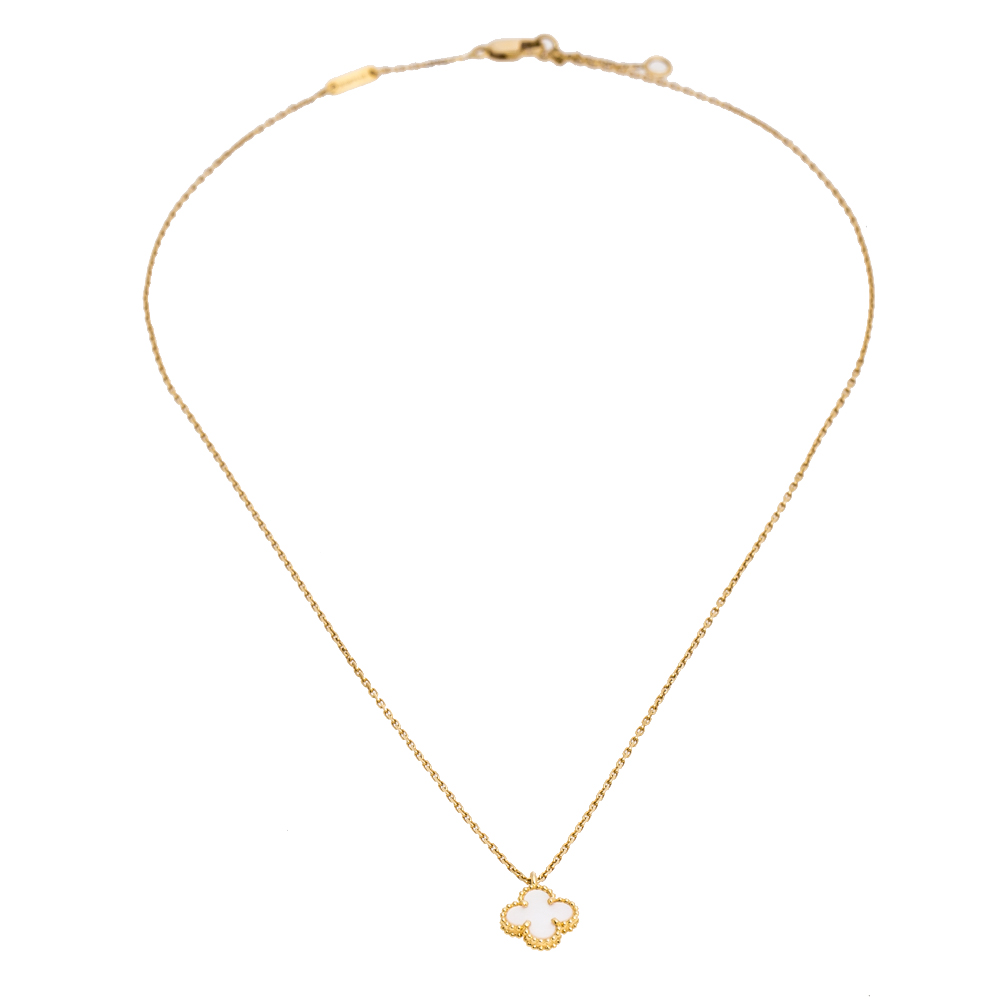 Van Cleef & Arpels Sweet Alhambra Mother of Pearl 18K Yellow Gold Pendant Necklace
Van Cleef & Arpels Sweet Alhambra Mother of Pearl 18K Yellow Gold Pendant Necklace