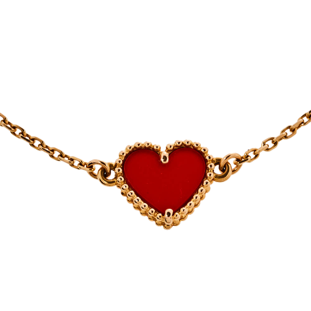 Van Cleef & Arpels Sweet Alhambra Heart Carnelian 18K Rose Gold Bracelet
Van Cleef & Arpels Sweet Alhambra Heart Carnelian 18K Rose Gold Bracelet
