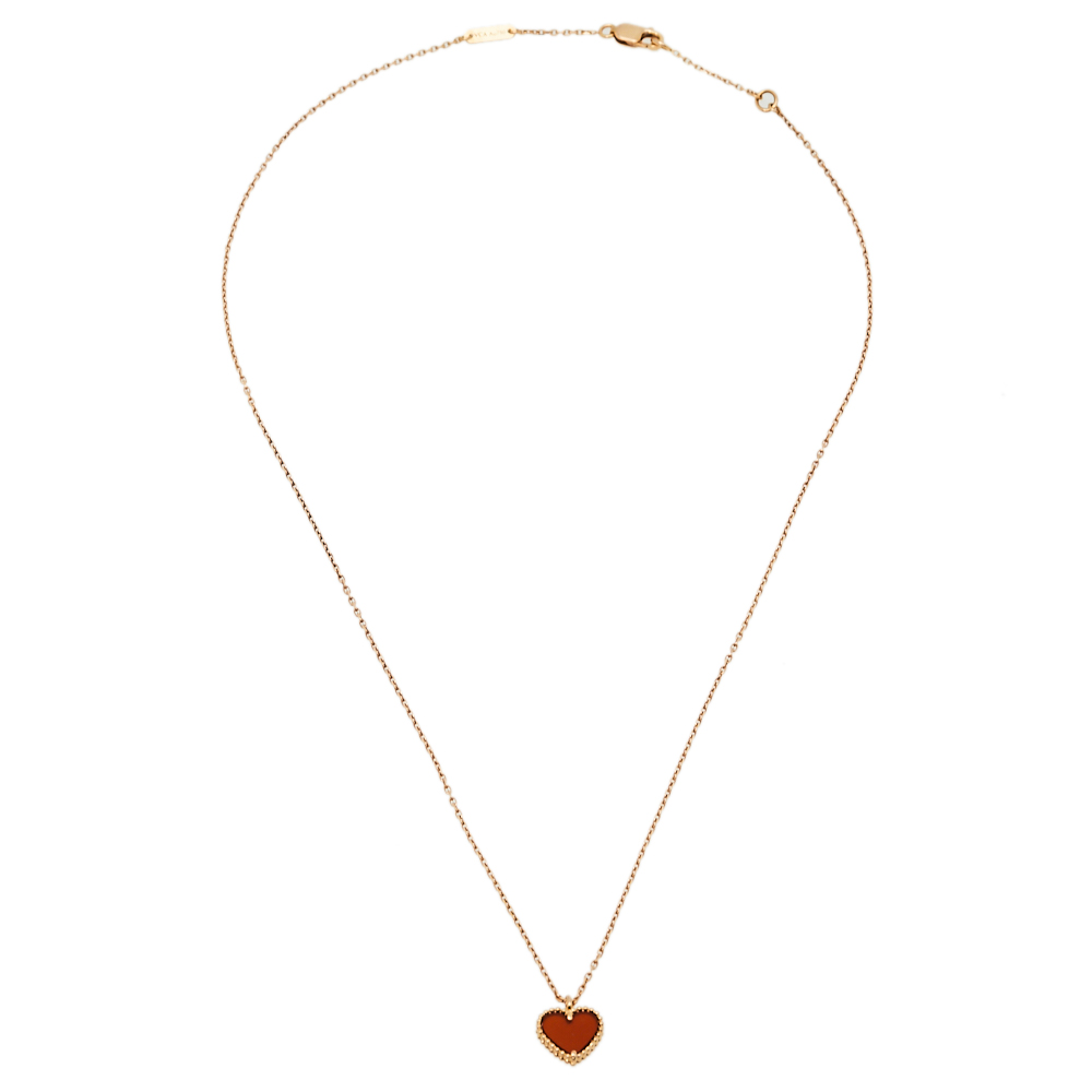 Van Cleef & Arpels Sweet Alhambra Carnelian 18K Rose Gold Heart Pendant Necklace
Van Cleef & Arpels Sweet Alhambra Carnelian 18K Rose Gold Heart Pendant Necklace