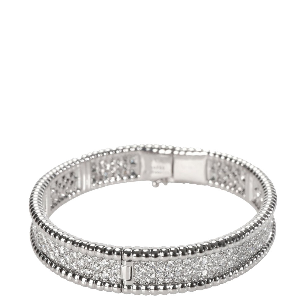 Van Cleef & Arpels Perlee 18K White Gold Diamond Bracelet