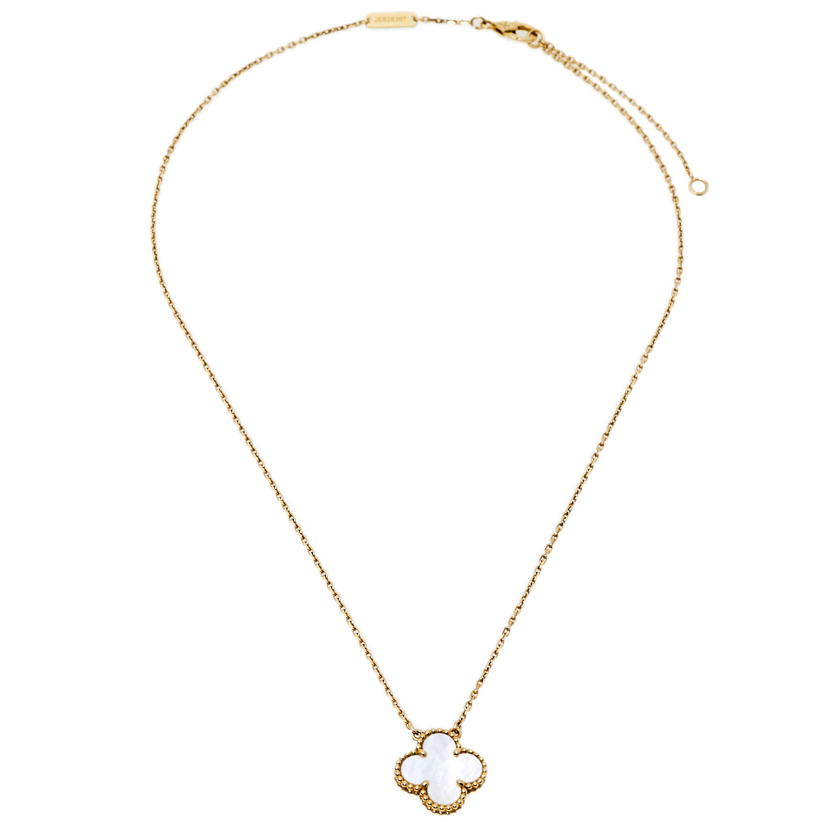 Van Cleef & Arpels Vintage Alhambra Mother of Pearl 18K Yellow Gold Pendant Necklace
Van Cleef & Arpels Vintage Alhambra Mother of Pearl 18K Yellow Gold Pendant Necklace