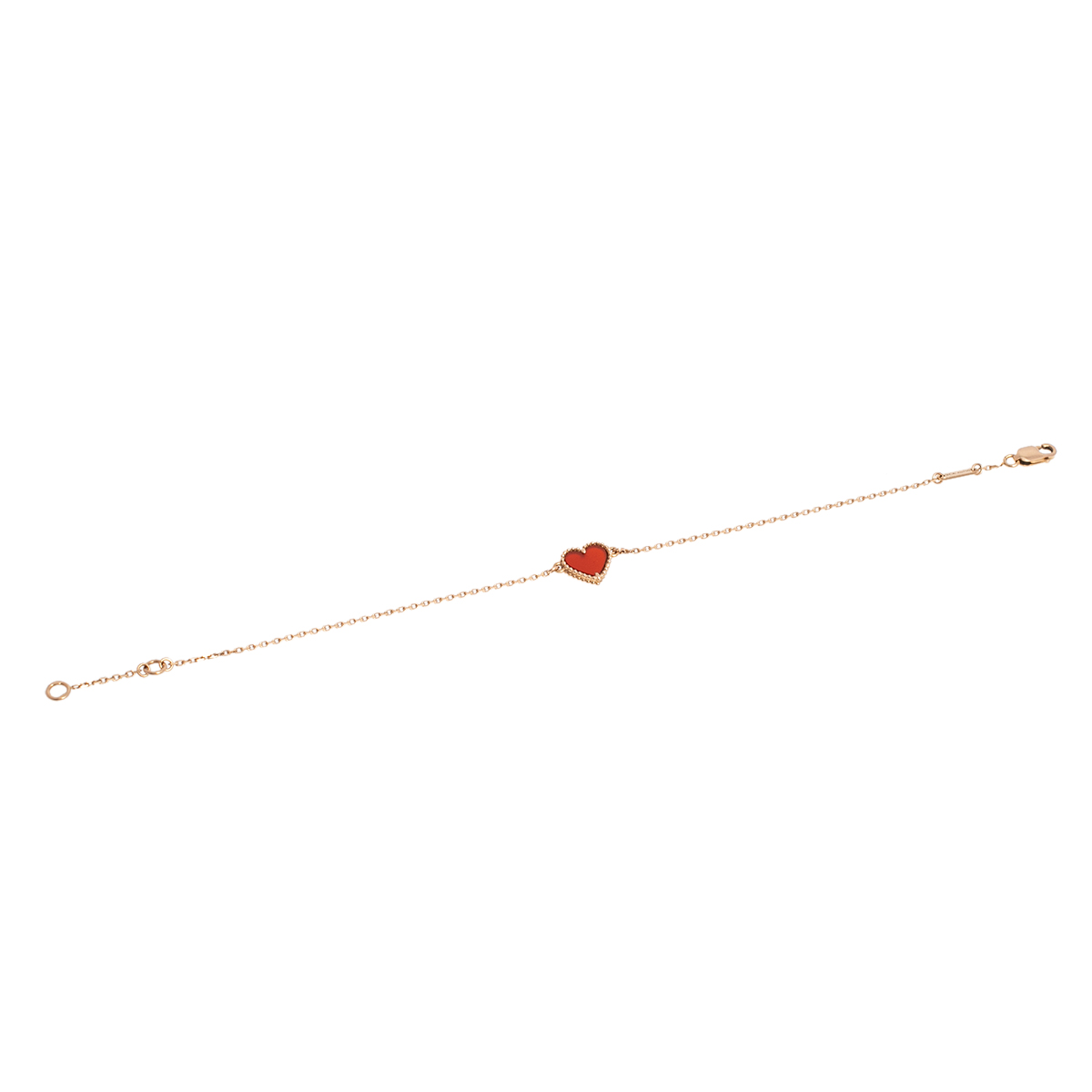 Van Cleef & Arpels Sweet Alhambra Carnelian Heart 18K Rose Gold Bracelet
Van Cleef & Arpels Sweet Alhambra Carnelian Heart 18K Rose Gold Bracelet