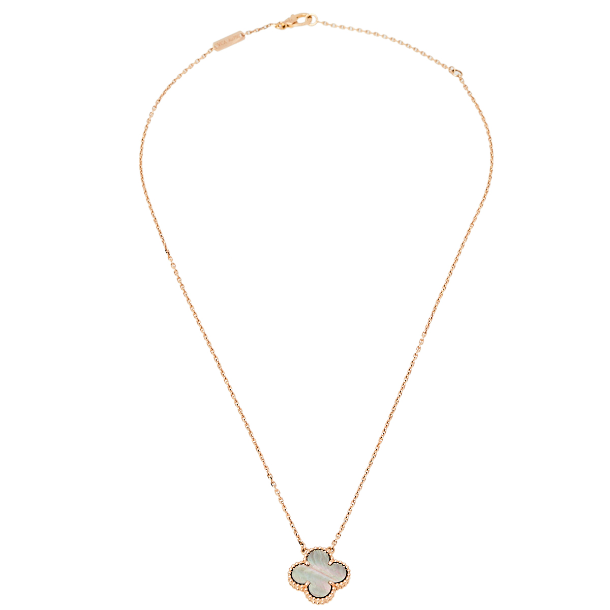 Van Cleef & Arpels Vintage Alhambra 18k Rose Gold Mother of Pearl Pendant Necklace
Van Cleef & Arpels Vintage Alhambra 18k Rose Gold Mother of Pearl Pendant Necklace