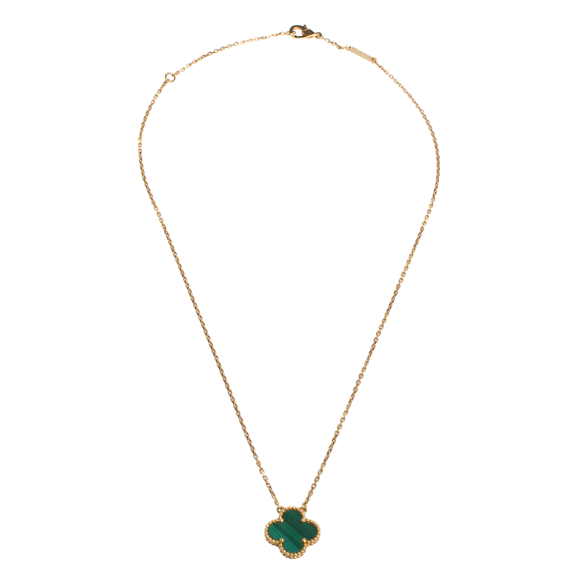 Van Cleef & Arpels Vintage Alhambra 18K Yellow Gold Malachite Pendant Necklace
Van Cleef & Arpels Vintage Alhambra 18K Yellow Gold Malachite Pendant Necklace