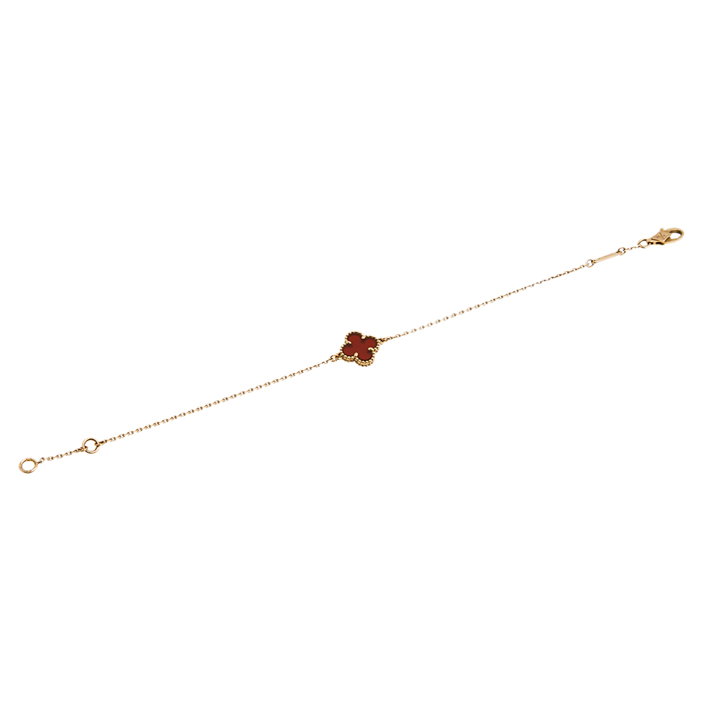 Van Cleef & Arpels Sweet Alhambra Carnelian 18k Rose Gold Bracelet
Van Cleef & Arpels Sweet Alhambra Carnelian 18k Rose Gold Bracelet
