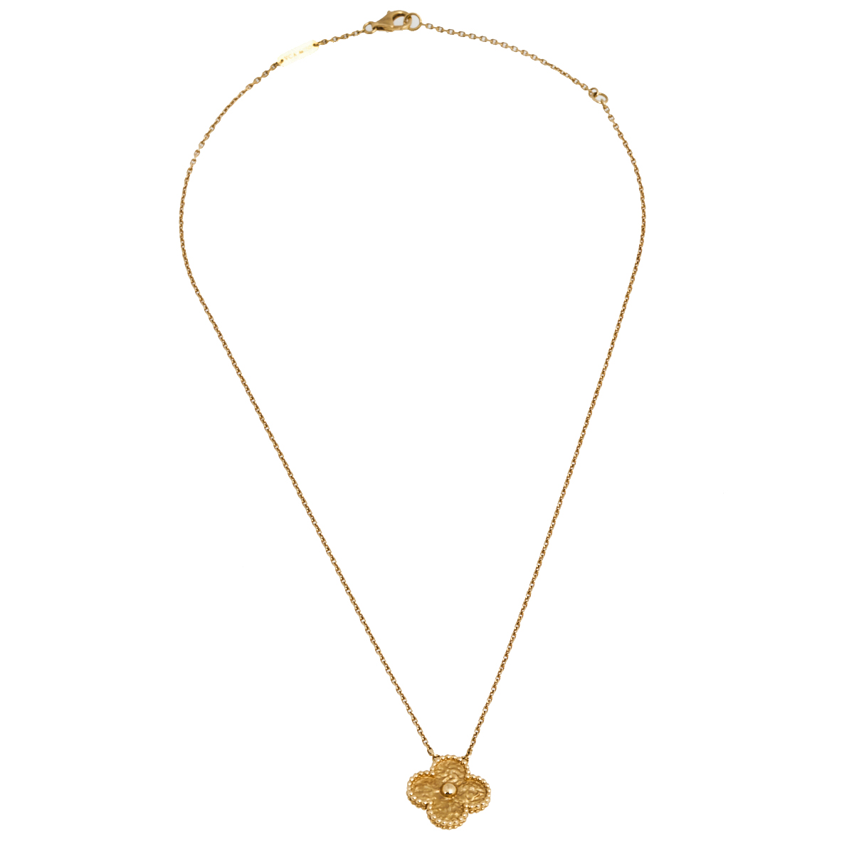 Van Cleef & Arpels Vintage Alhambra Textured 18k Yellow Gold Pendant Necklace
Van Cleef & Arpels Vintage Alhambra Textured 18k Yellow Gold Pendant Necklace