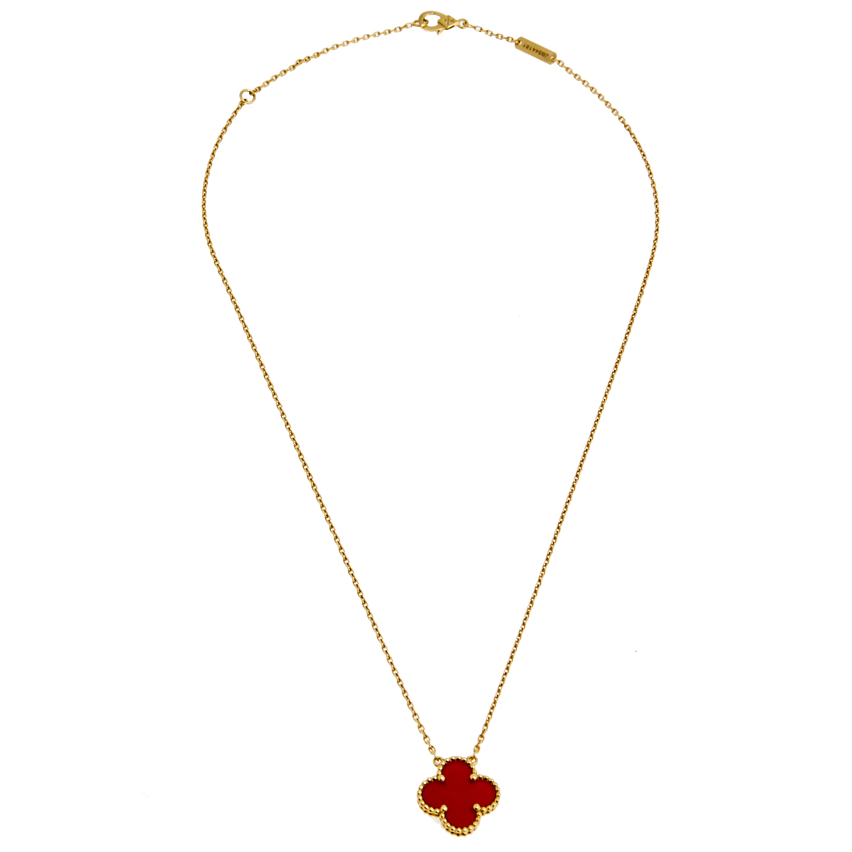 Van Cleef & Arpels Vintage Alhambra Carnelian Heart 18K Yellow Gold Necklace
Van Cleef & Arpels Vintage Alhambra Carnelian Heart 18K Yellow Gold Necklace