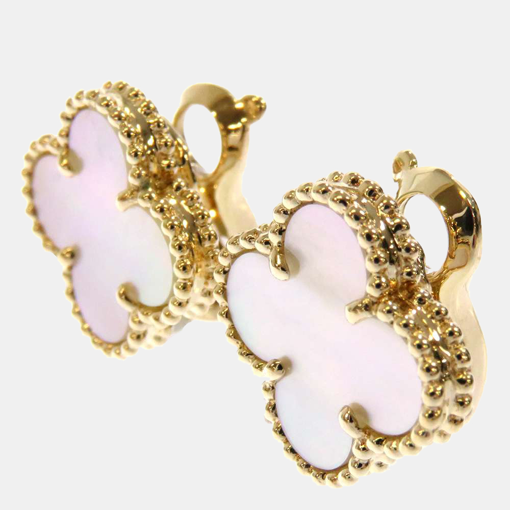 Van Cleef & Arpels Vintage Alhambra 18K Yellow Gold Mother of Pearl Earrings
Van Cleef & Arpels Vintage Alhambra 18K Yellow Gold Mother of Pearl Earrings