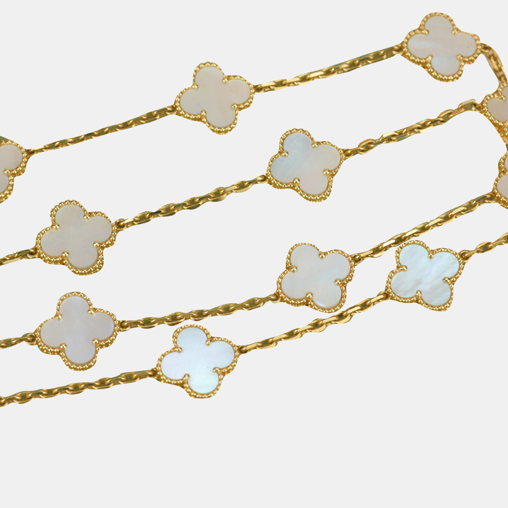Van Cleef & Arpels Vintage Alhambra 18K Yellow Gold Mother of Pearl Necklace
Van Cleef & Arpels Vintage Alhambra 18K Yellow Gold Mother of Pearl Necklace