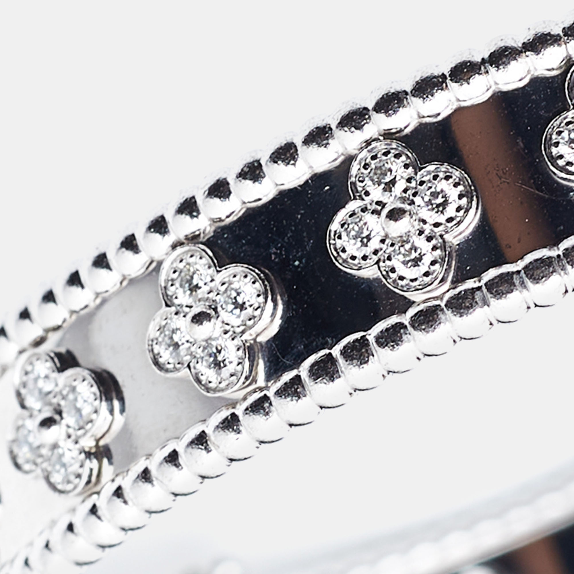 Van Cleef & Arpels Perlée Clover Diamonds 18k White Gold Bracelet L