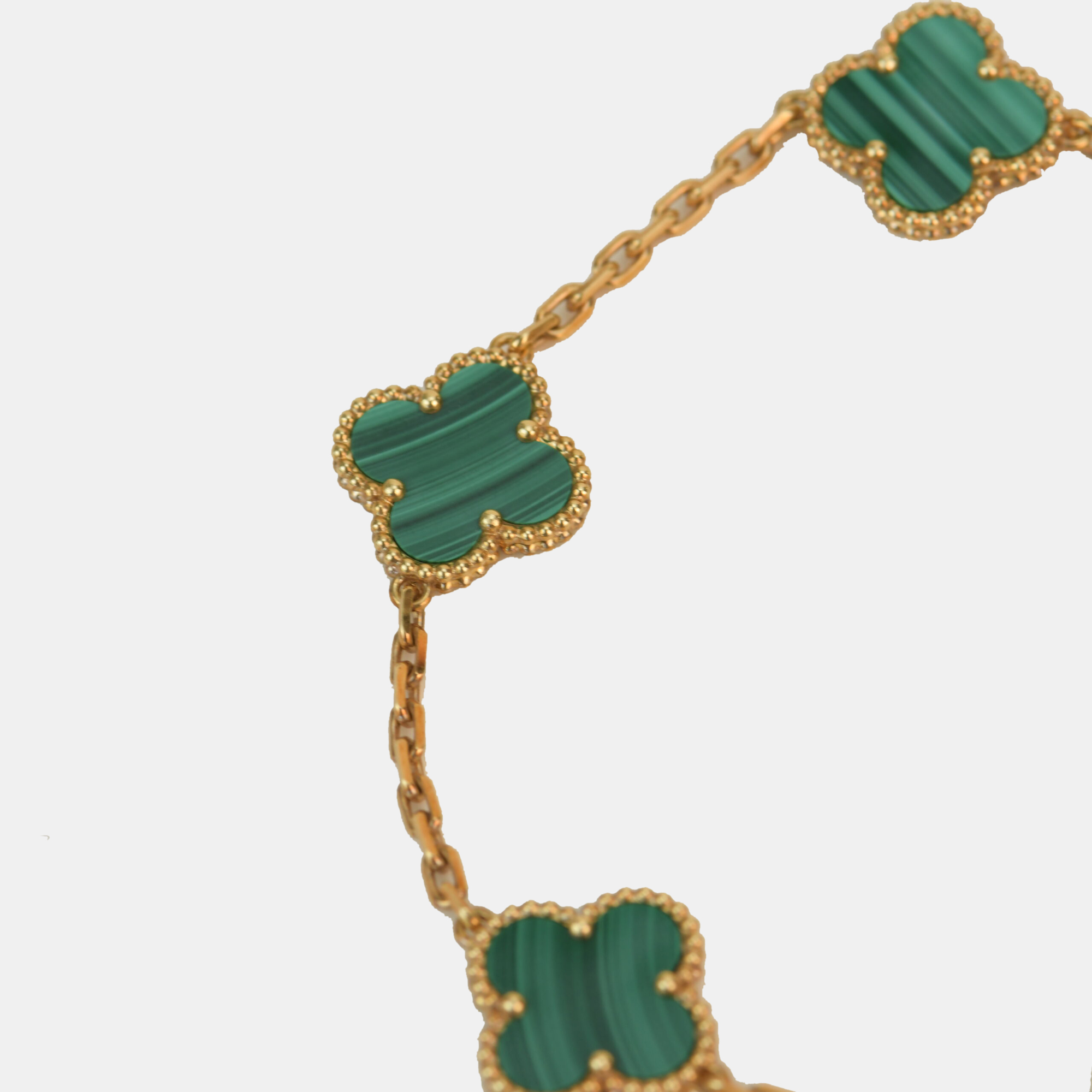 Van Cleef & Arpels 5 Motif Vintage Alhambra Malachite Yellow Gold Bracelet
Van Cleef & Arpels 5 Motif Vintage Alhambra Malachite Yellow Gold Bracelet