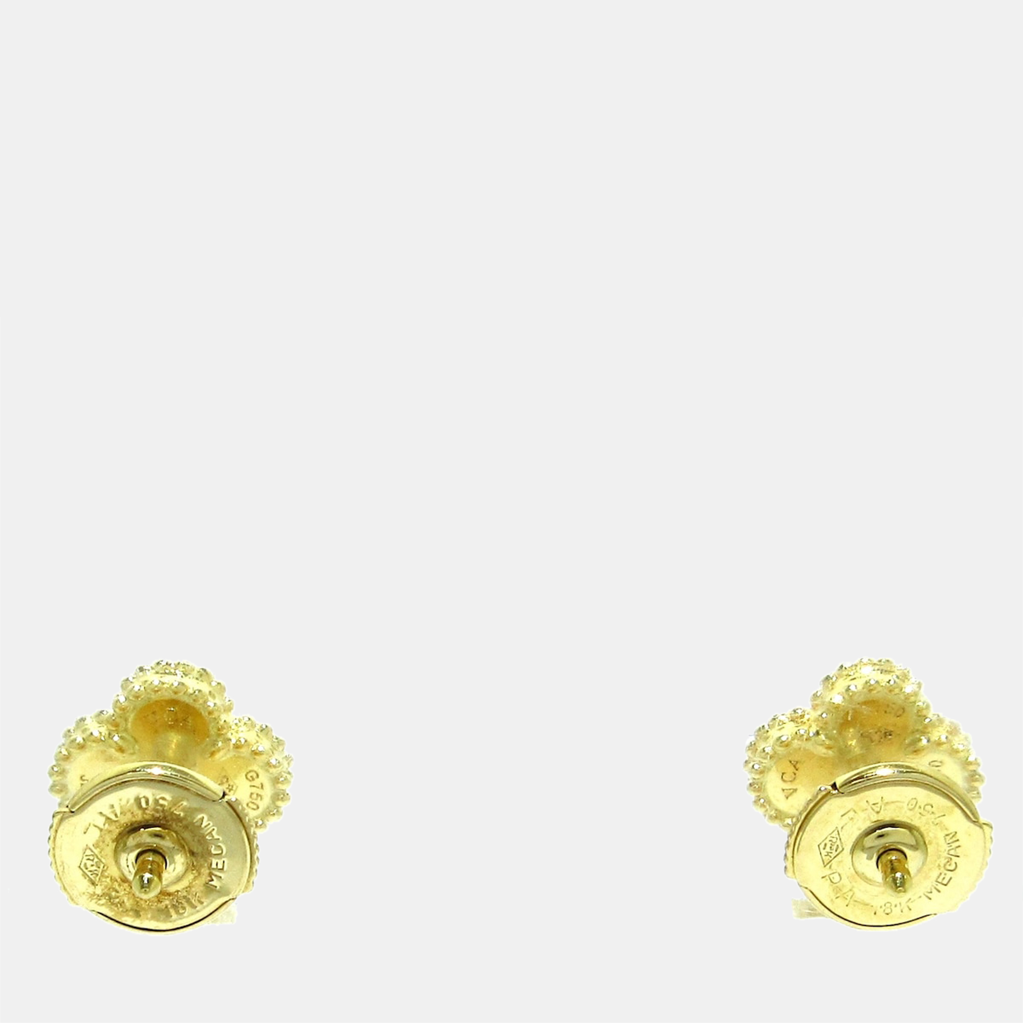 Van Cleef & Arpels Vintage Alhambra 18K Yellow Gold Mother of Pearl Earrings
Van Cleef & Arpels Vintage Alhambra 18K Yellow Gold Mother of Pearl Earrings