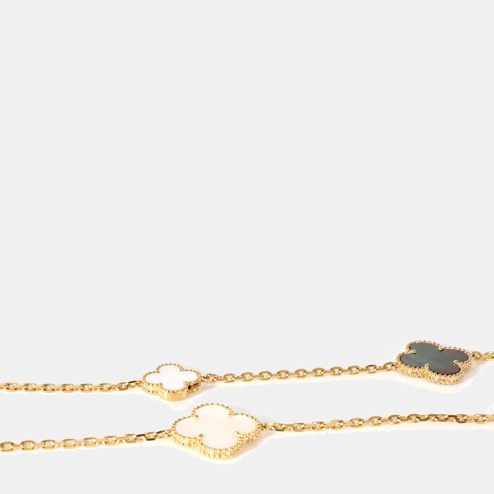 Van Cleef & Arpels Magic Alhambra Mother Of Pearl Necklace In 18K Yellow Gold