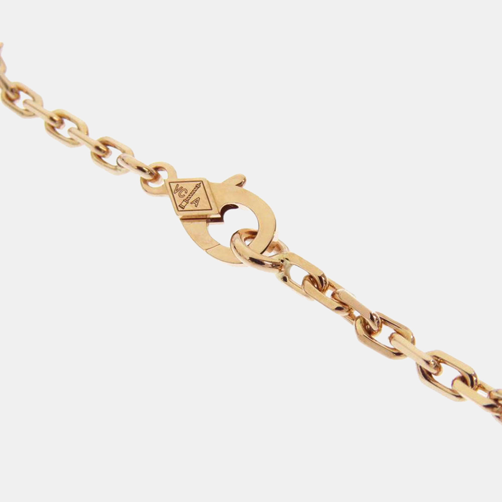 Van Cleef & Arpels Lucky Spring 18K Rose Gold  Carnelian Mother Of Pearl Onyx Bracelet 7