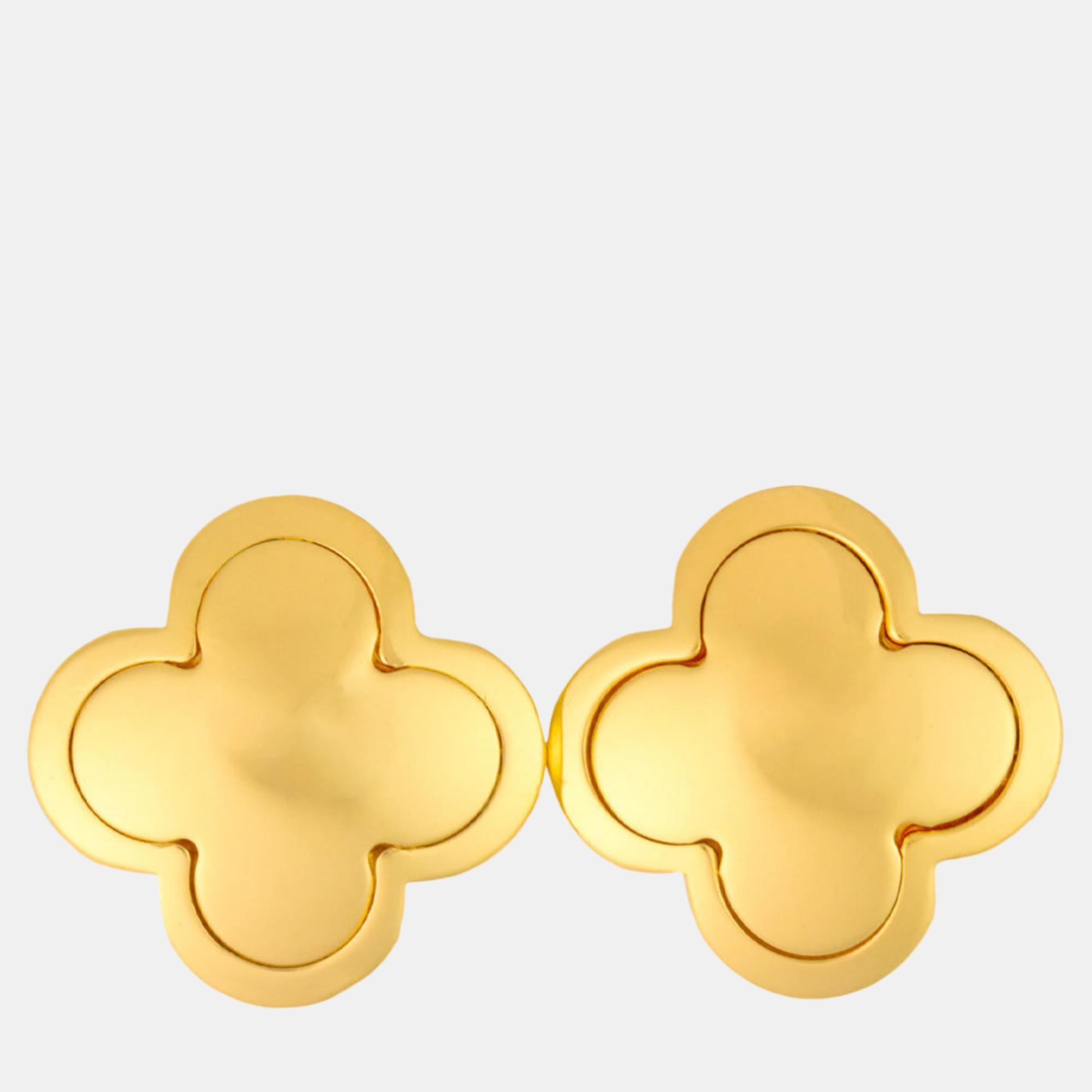Van cleef & arpels pure alhambra 18k yellow gold earrings
