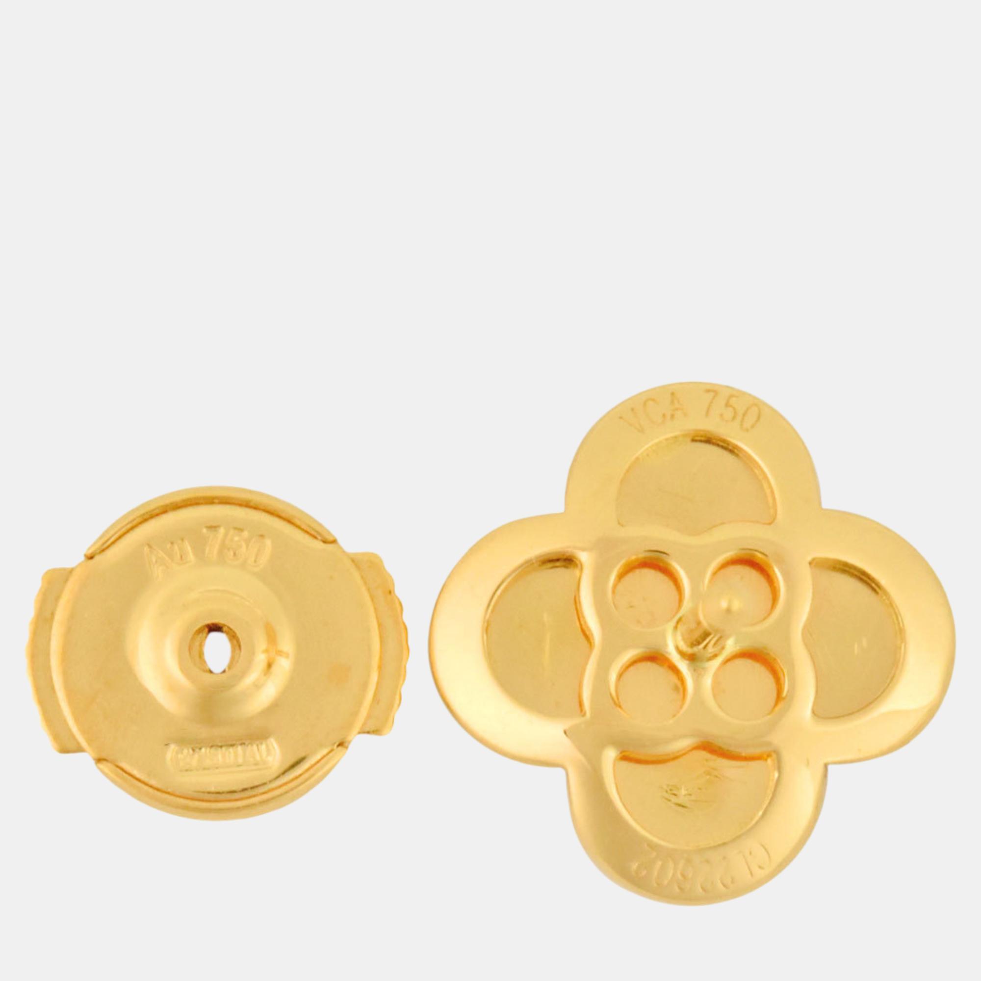 Van Cleef & Arpels Pure Alhambra 18K Yellow Gold Earrings