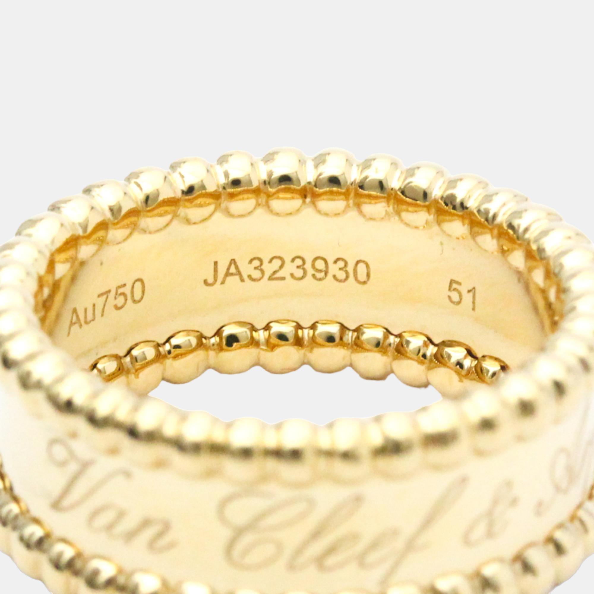 Van Cleef & Arpels Perlée 18K Yellow Gold Ring EU 51
