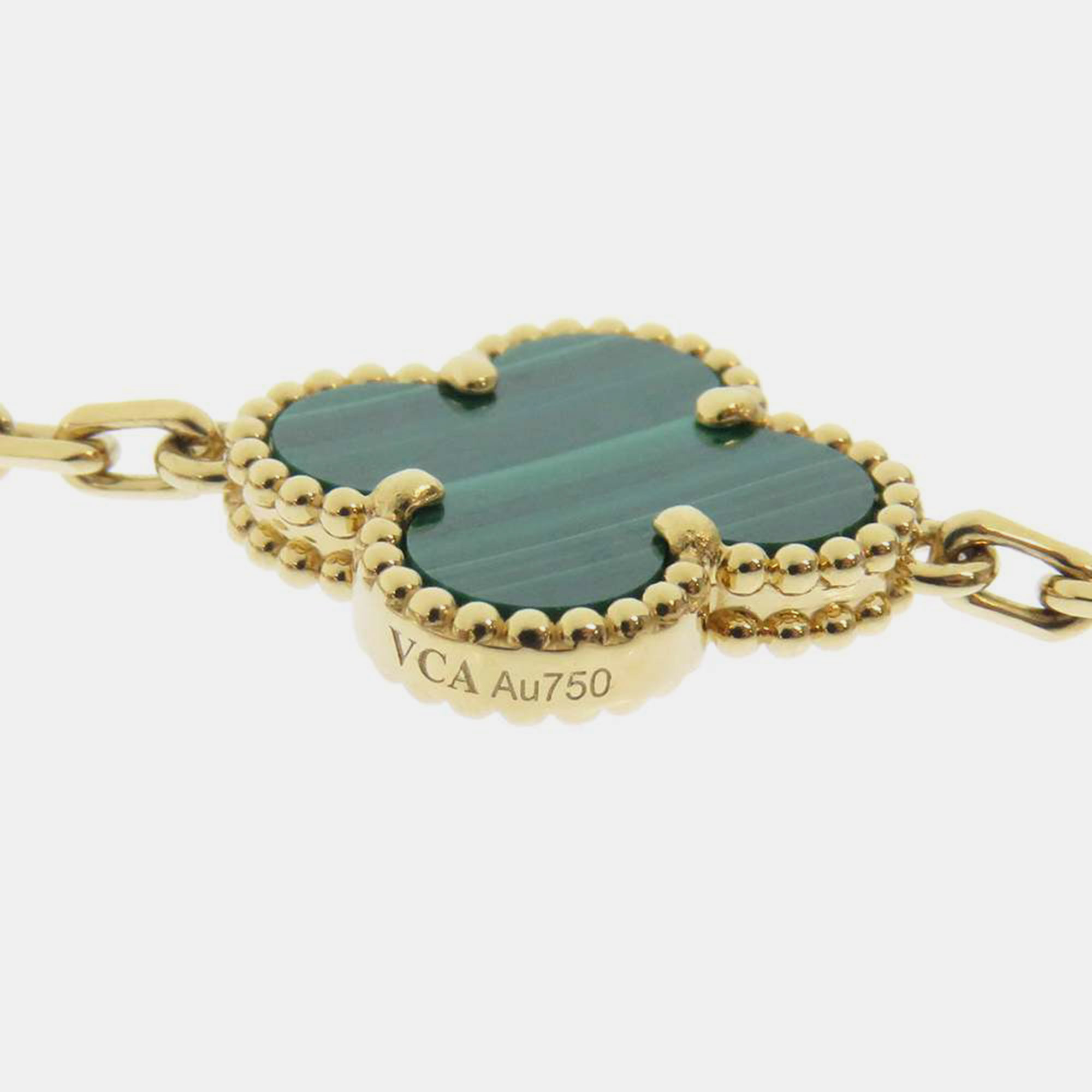 Van Cleef & Arpels Vintage Alhambra Long 18K Yellow Gold Malachite Necklace