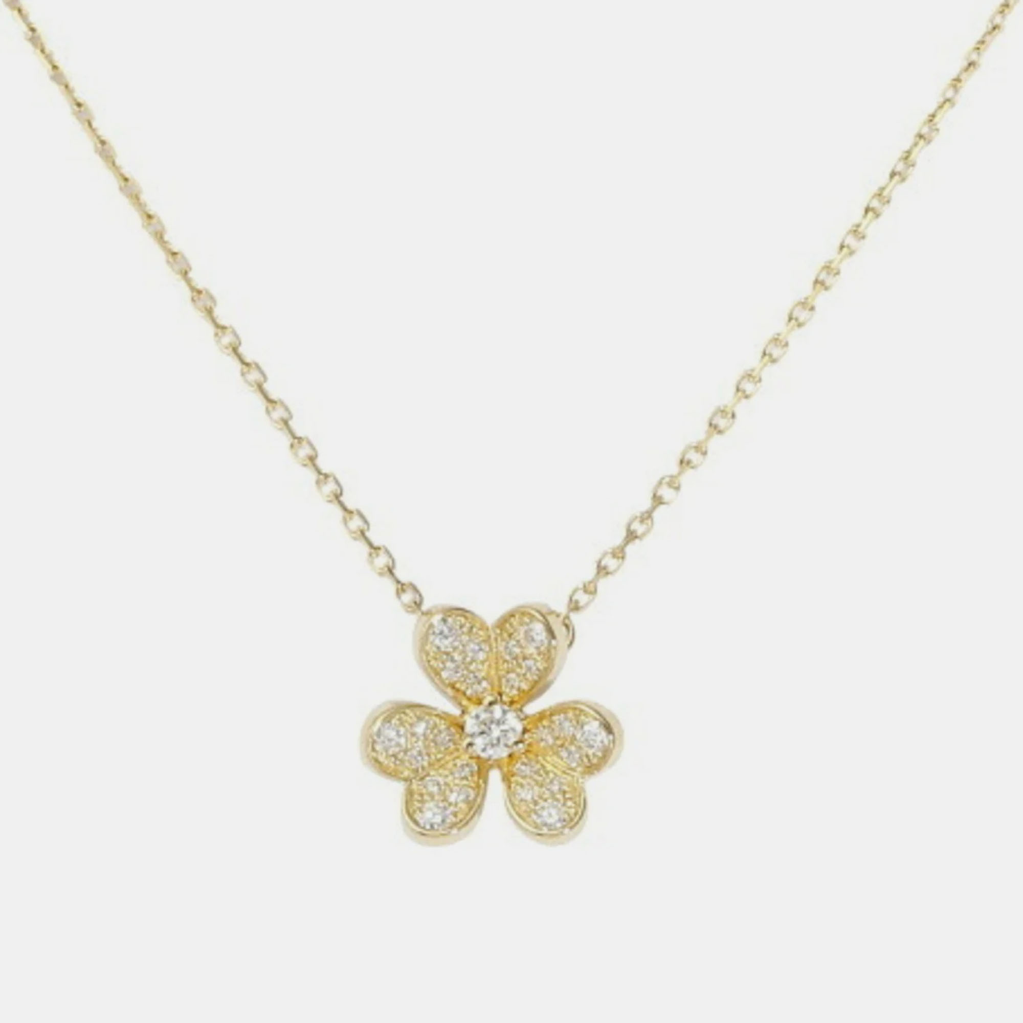 Van Cleef & Arpels Frivole Mini 18K Yellow Gold Diamond Necklace