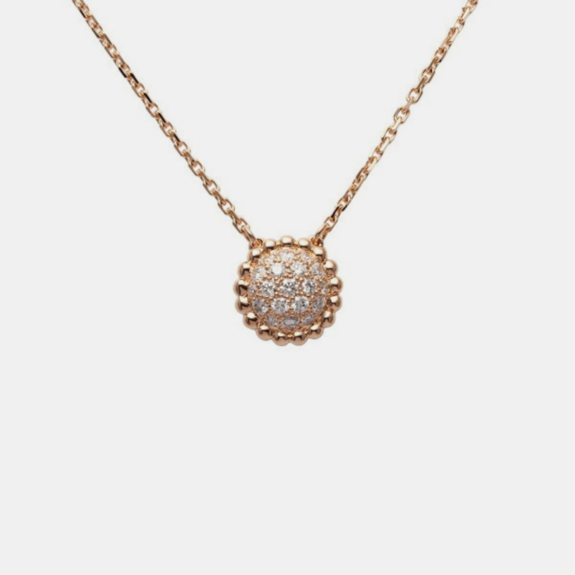 Van cleef & arpels perl&eacute;e 18k rose gold diamond necklace