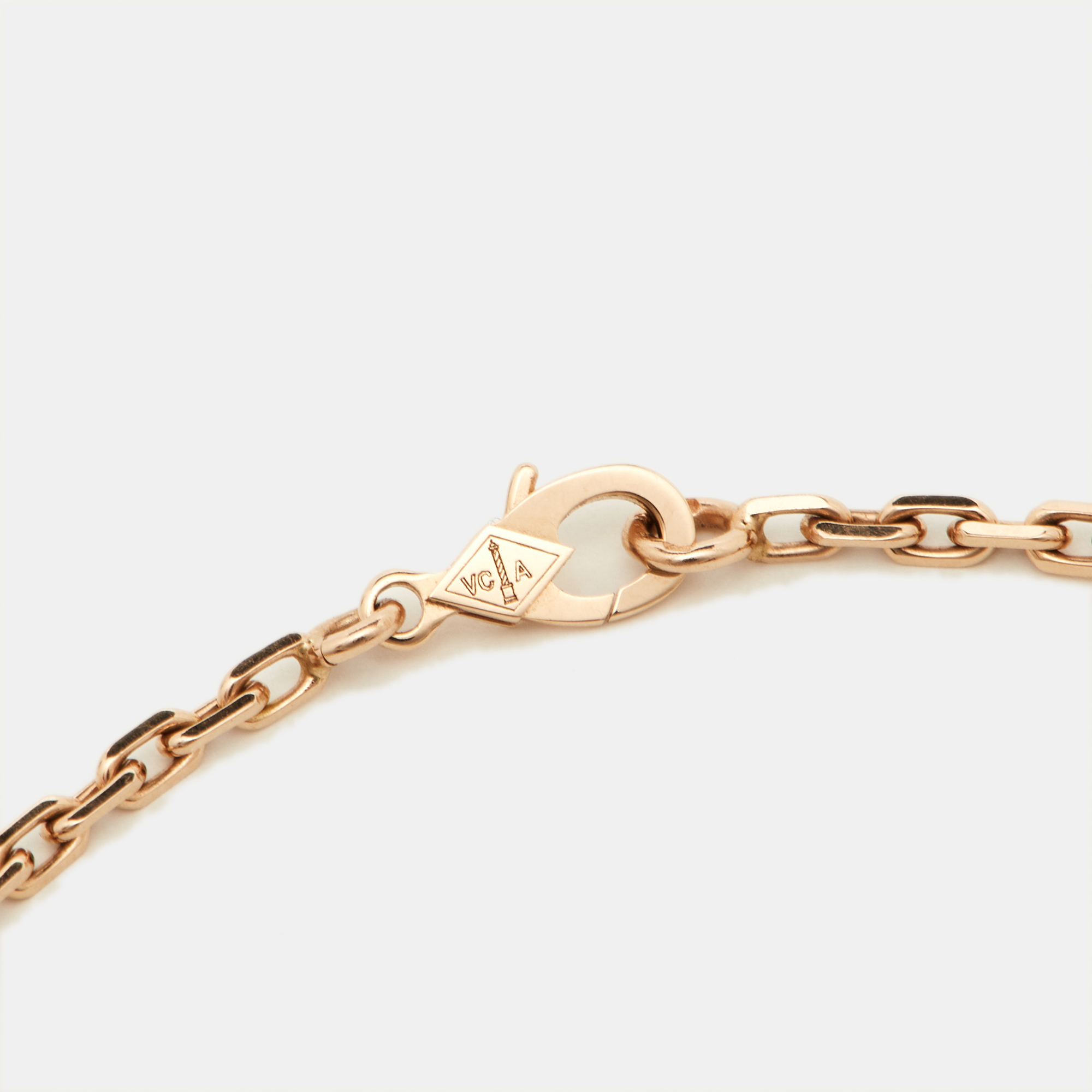 Van Cleef & Arpels Lucky Spring 5 Motif Multi Gemstone 18K Rose Gold Charm Bracelet