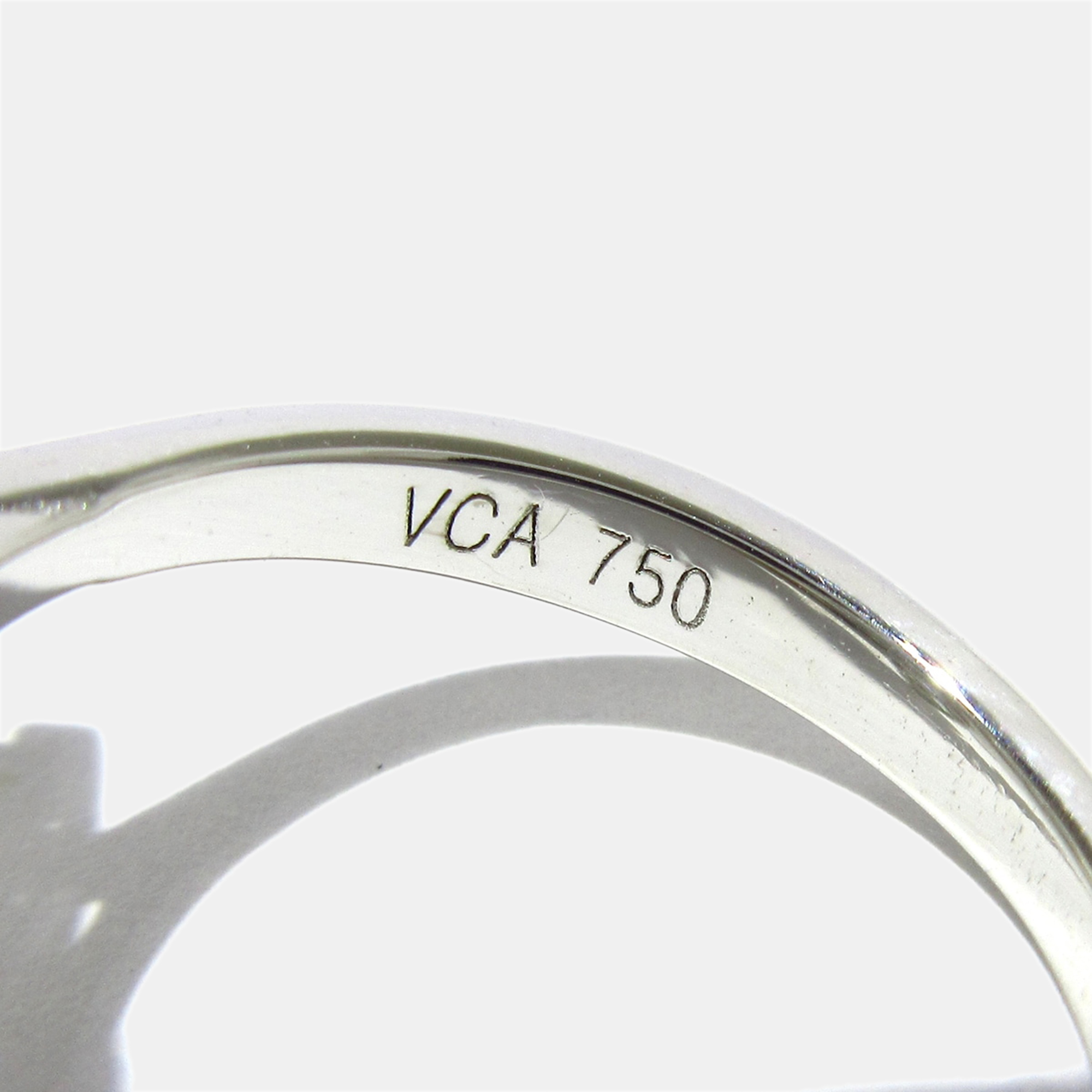 Van Cleef & Arpels White Gold Diamond Frivole Ring Size 48