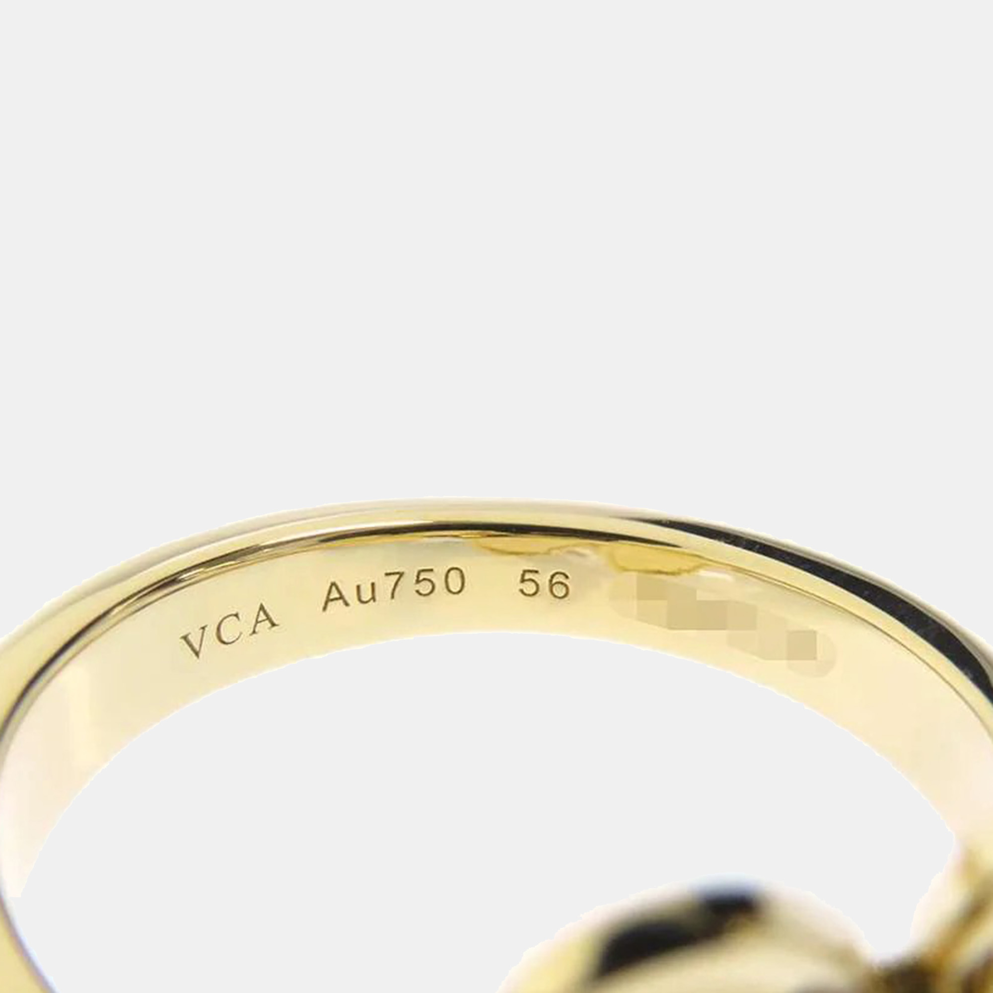 Van Cleef & Arpels 18K Yellow Gold Diamond Frivole Between The Finger Ring Size 56